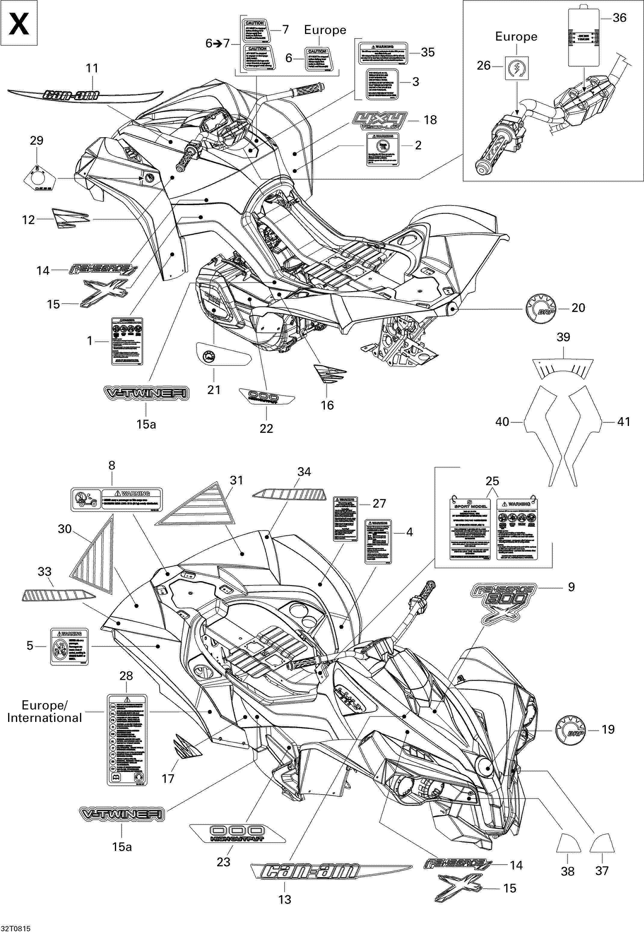 09 KITS DECO POUR RENEGADE X 800 EFI NOIR PROFOND 2008