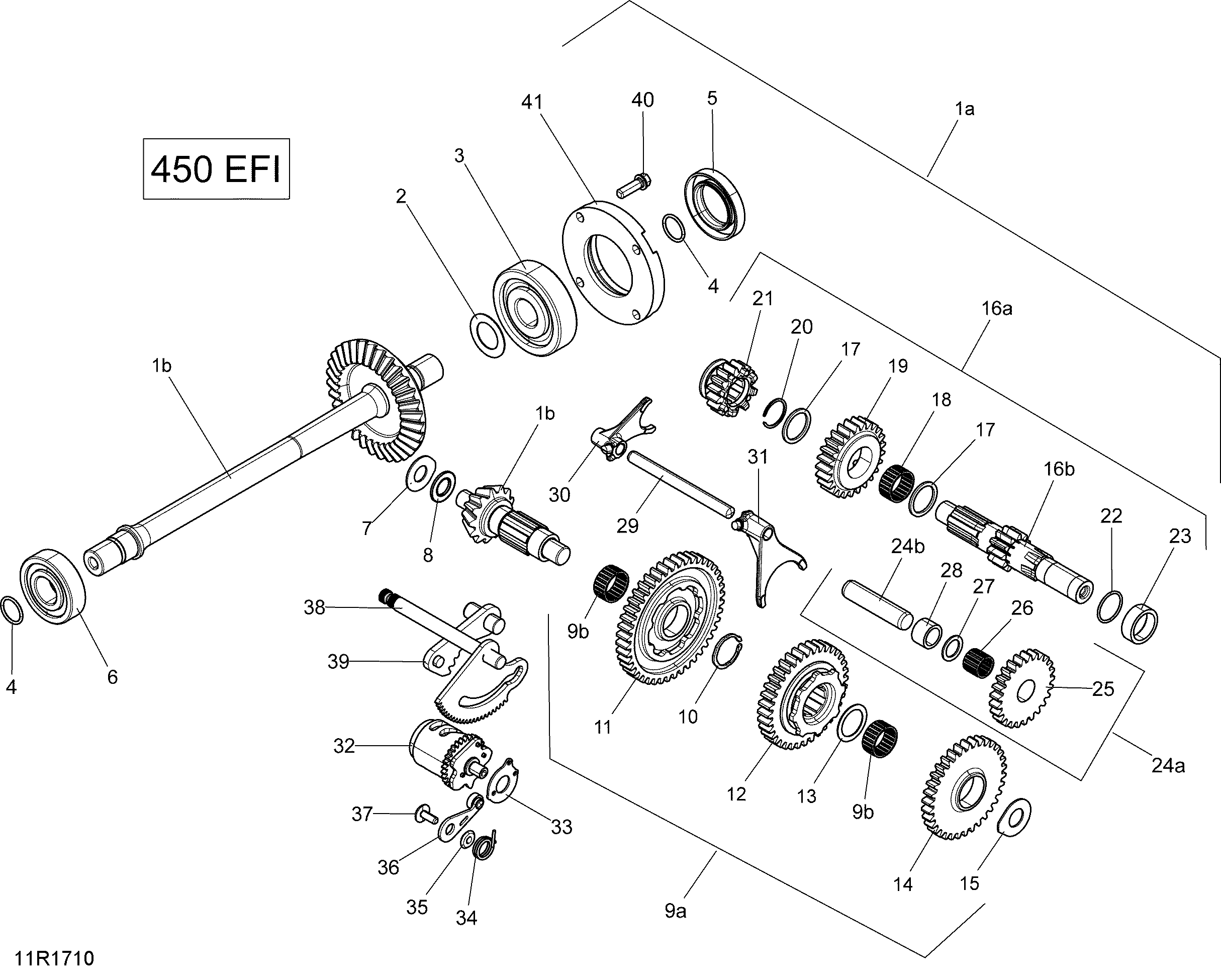 05 CHANGEMENT DE RAPPORTS 450 EFI POUR OUTLANDER 450 PRO VERT ESCADRONL 2018