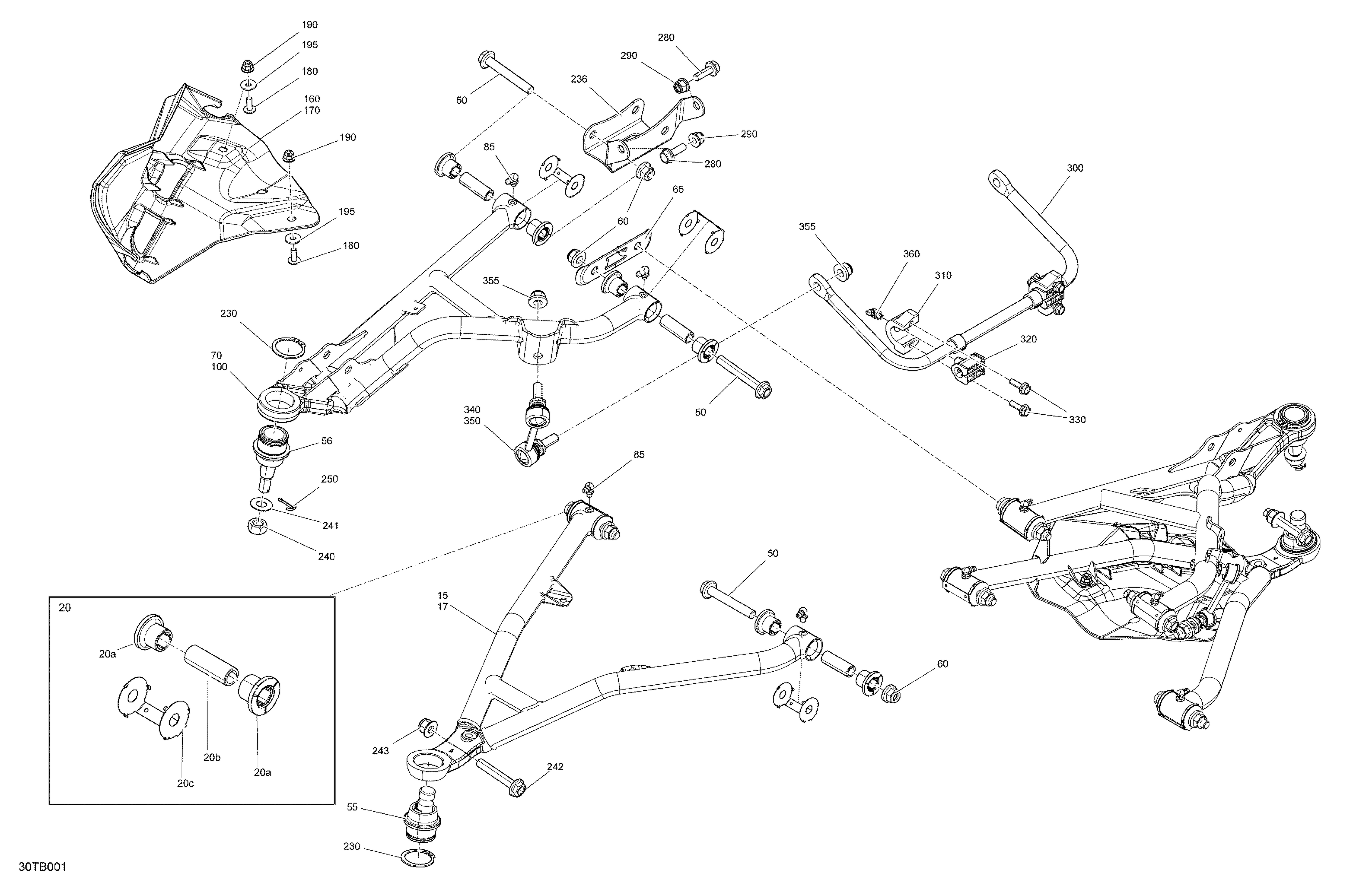 05 SUSPENSION PIECES AVANT POUR OUTLANDER 1000 EFI 6X6 XT VERT ESCADRON 2022