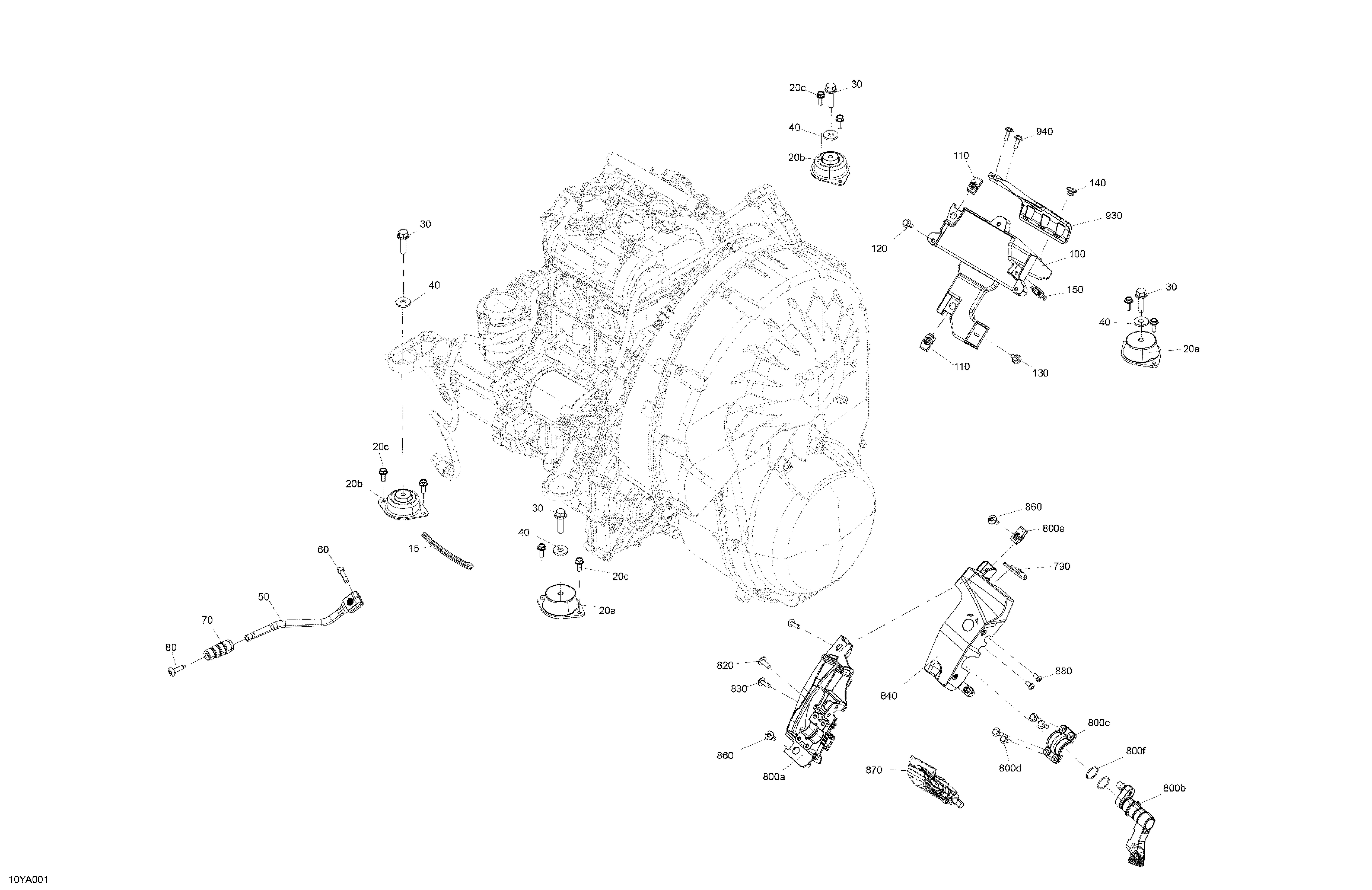 02 MOTEUR SYSTEME POUR RYKER 600 ACE CVT 2021