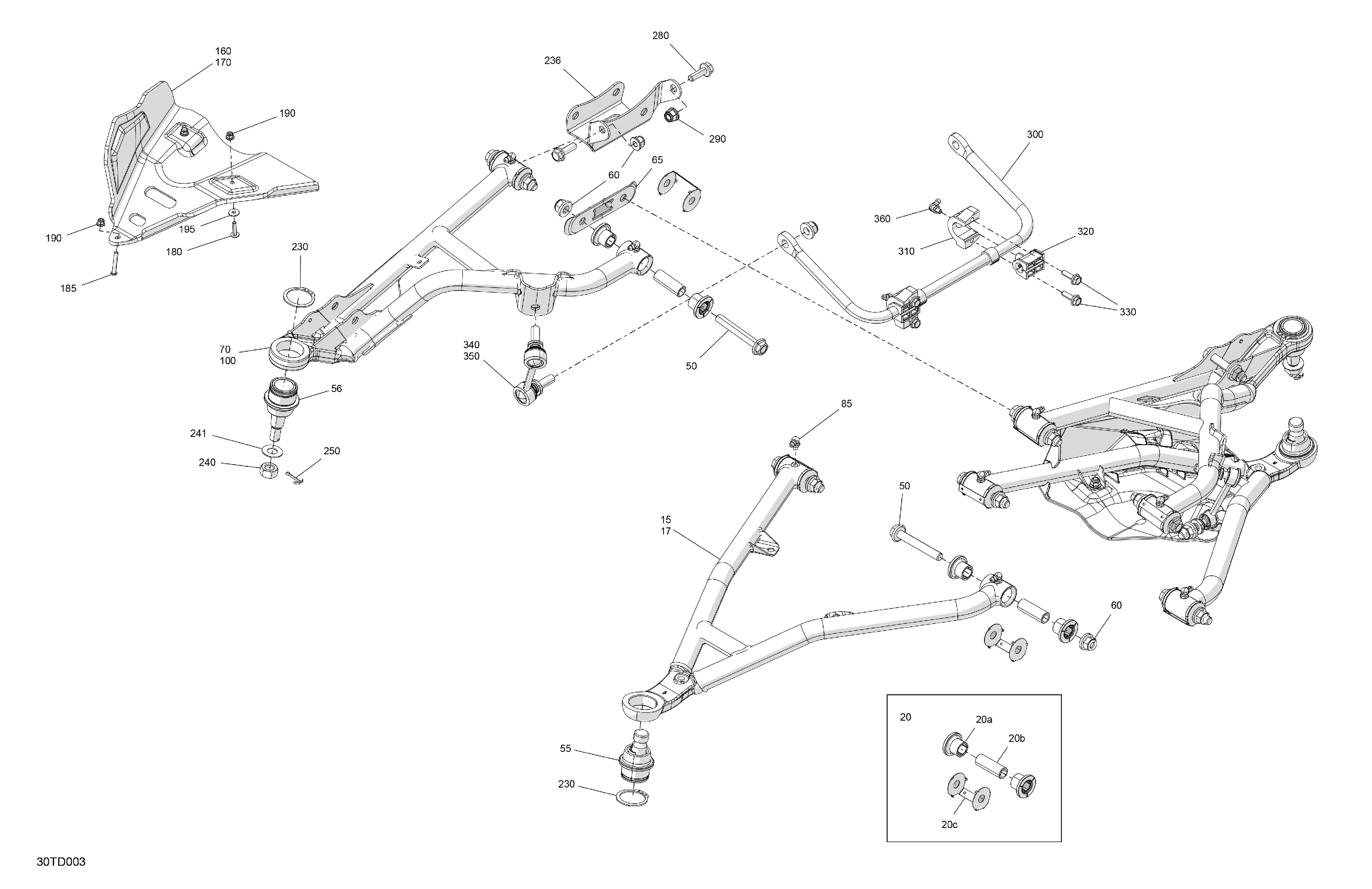 05 SUSPENSION COMPOSANTS AVANT POUR OUTLANDER 1000 EFI XXC CHALK 2024