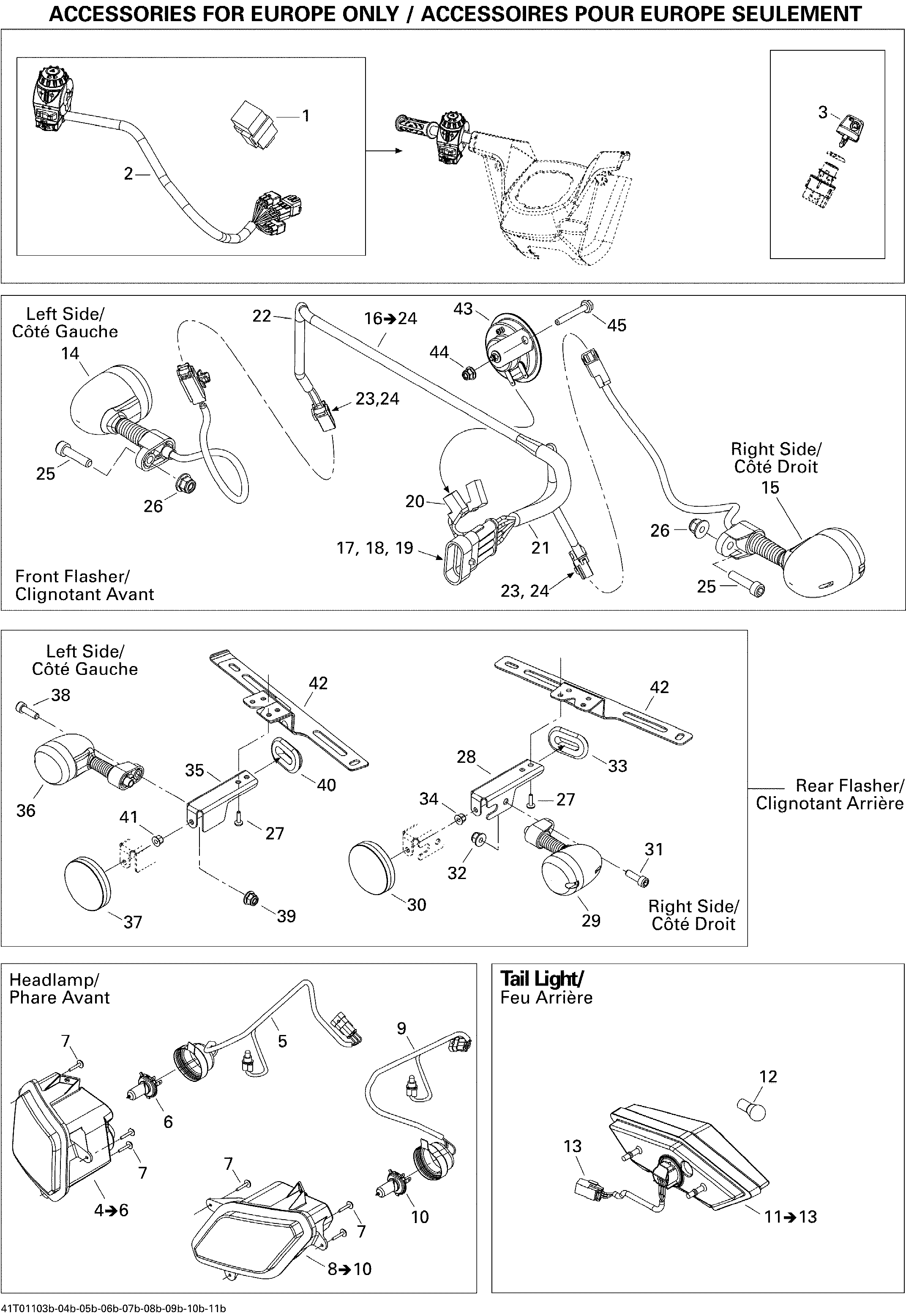 10 ACCESSOIRES ELECTRIQUES EUROPE POUR OUTLANDER MAX LTD BLEU 2011