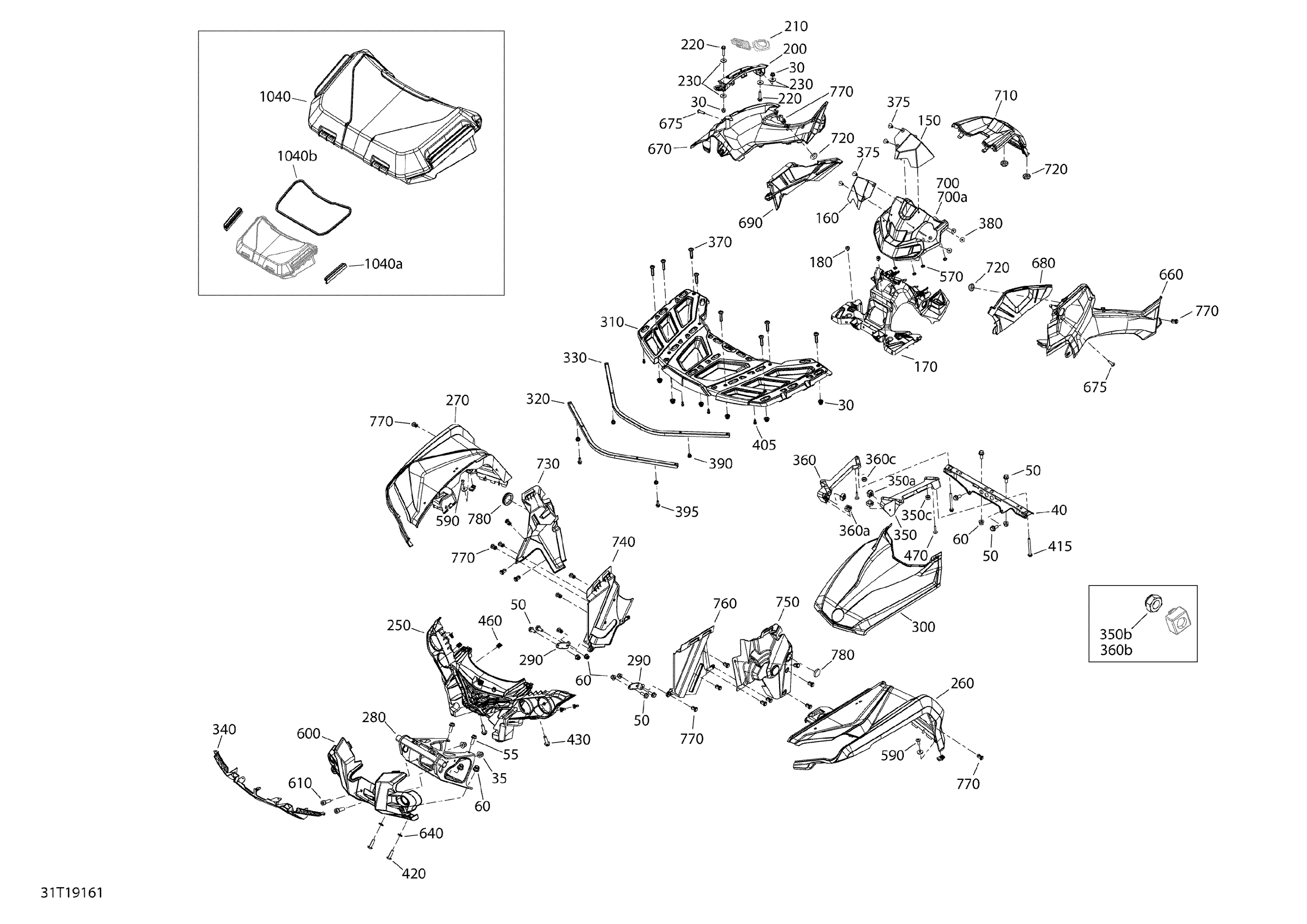 09 CARROSSERIE ET ACCESSOIRES 6X6 650 EFI VERT ESCADRON AVANT POUR OUTLANDER 6X6 650 EFI DPS VERT ESCADRON 2019