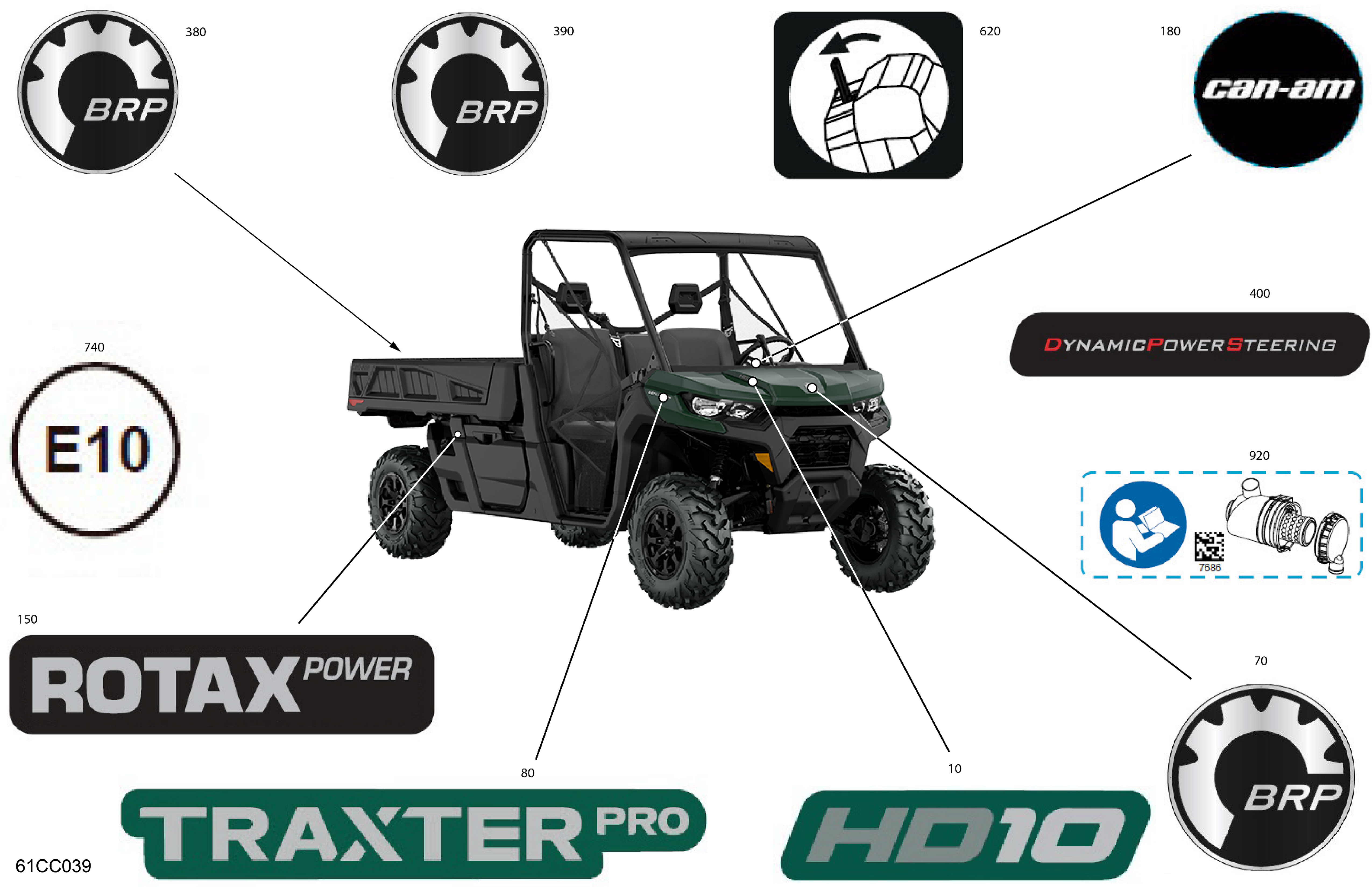 07 CARROSSERIE KITS DECOS POUR TRAXTER PRO HD10 DPS VERT TUNDRA EPANO 2023