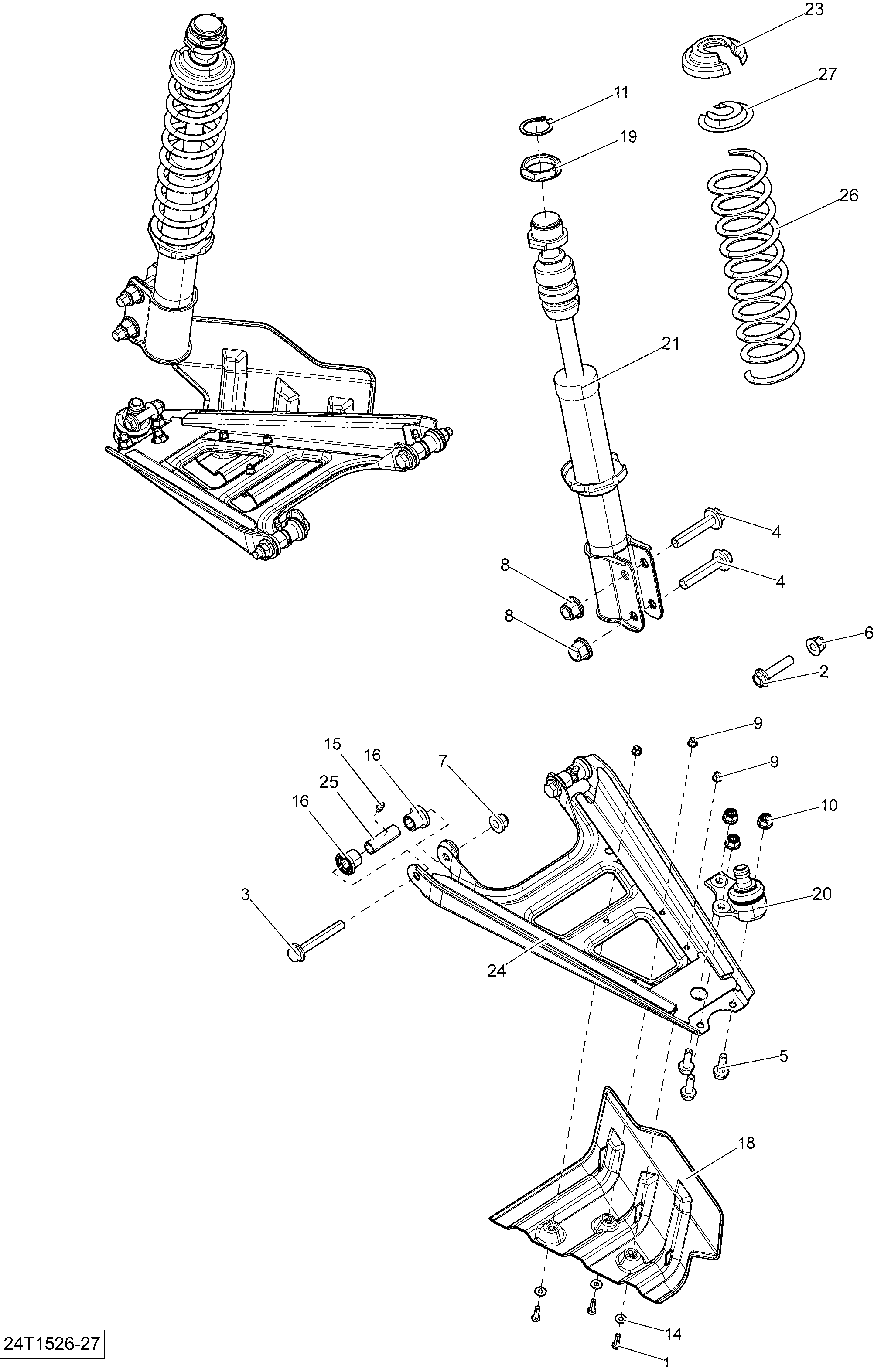 07 SUSPENSION AVANT 24T1526 POUR OUTLANDER MAX STD ROUGE 2014