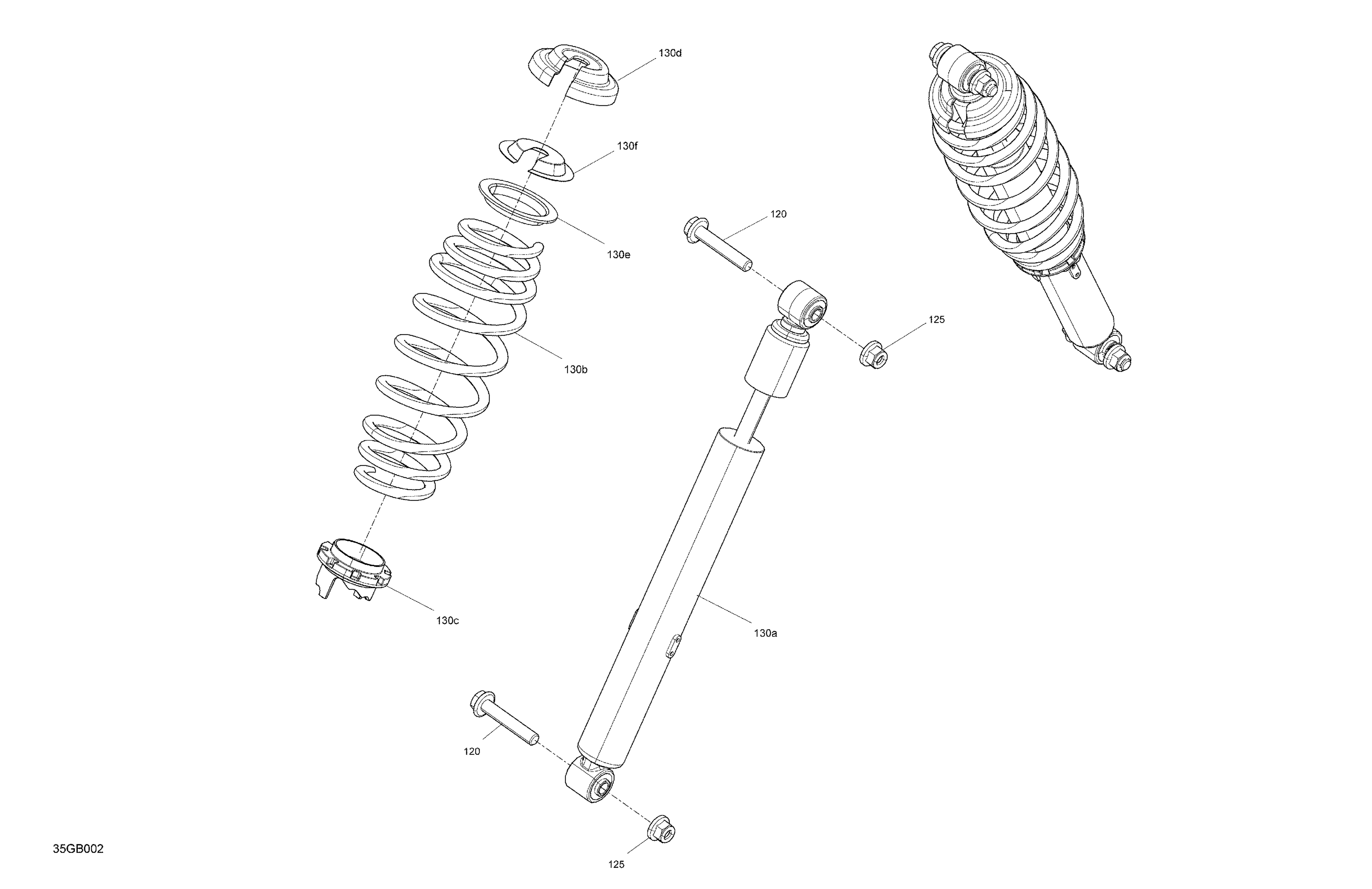 05 SUSPENSION AMORTISSEURS AVANT POUR OUTLANDER 450 EFI XU VERT TUNDRA 2022