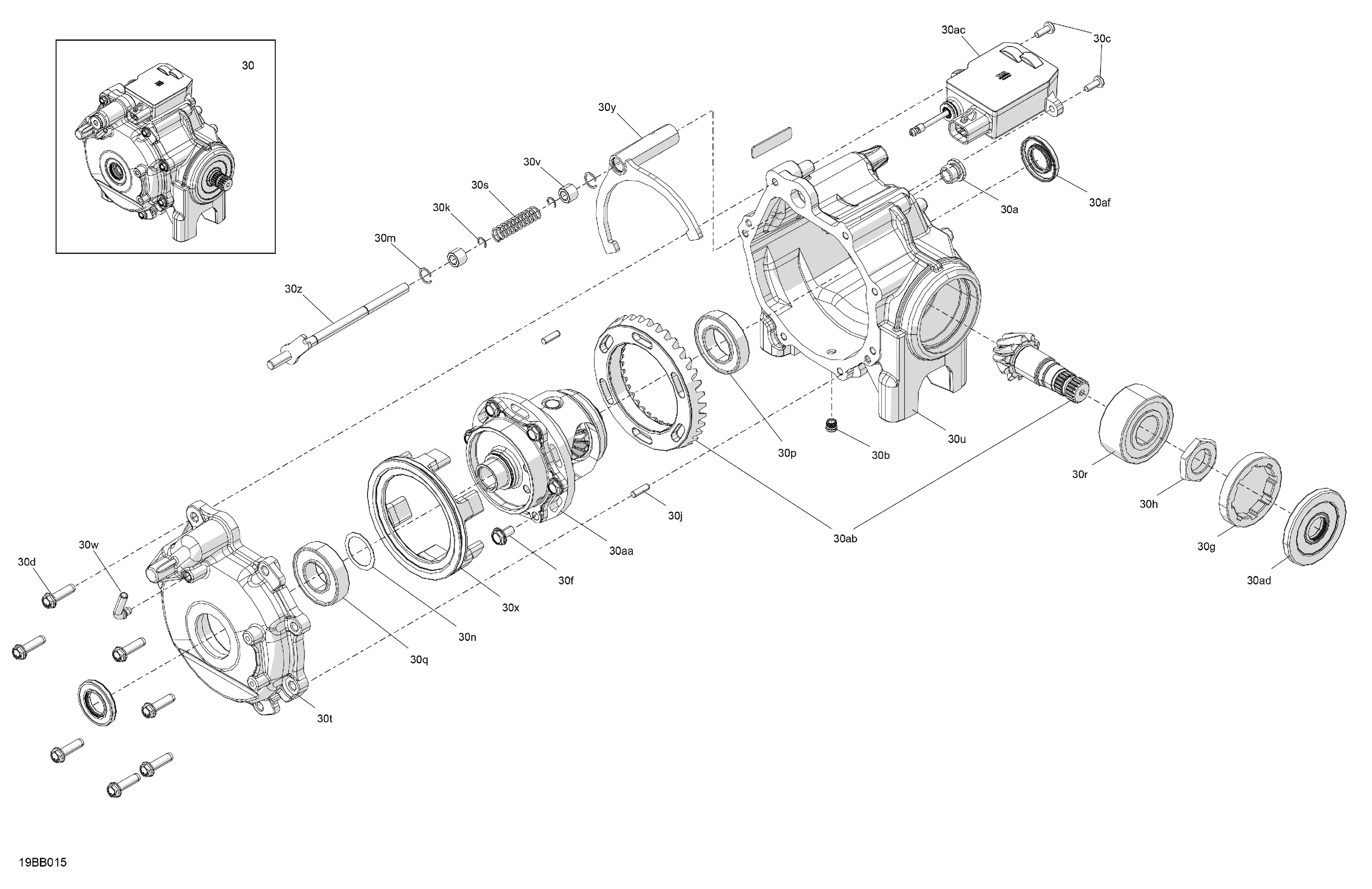 04 ENTRAINEMENT AVANT PIECES DIFFERENTIELLES POUR MAVERICK TRAIL 700 DPS BLEU GULFSTREAM EPANO 2022
