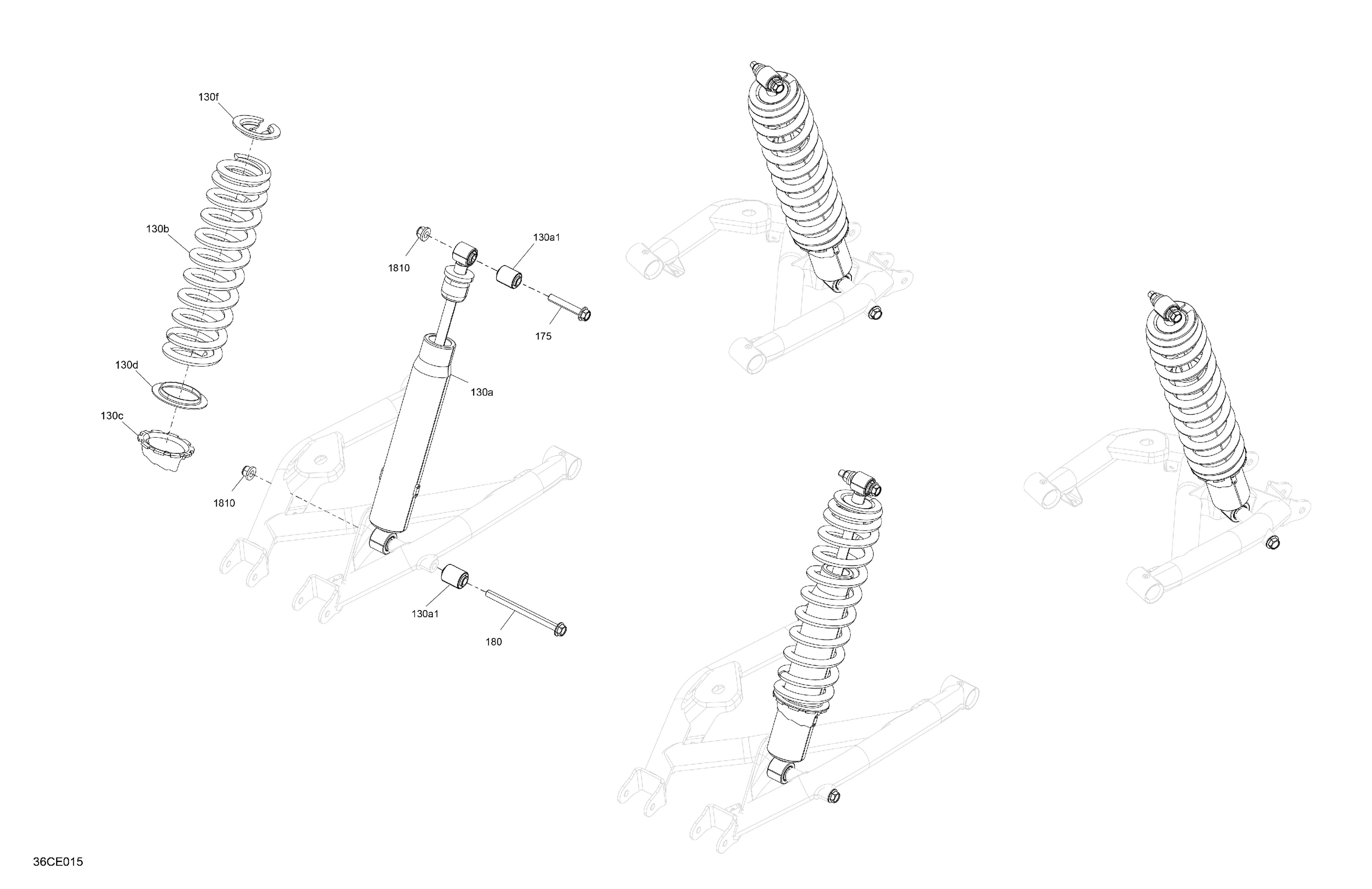 05 SUSPENSION AMORTISSEURS ARRIERE POUR TRAXTER 6X6 HD10 DPS VERT ESCADRON 2025