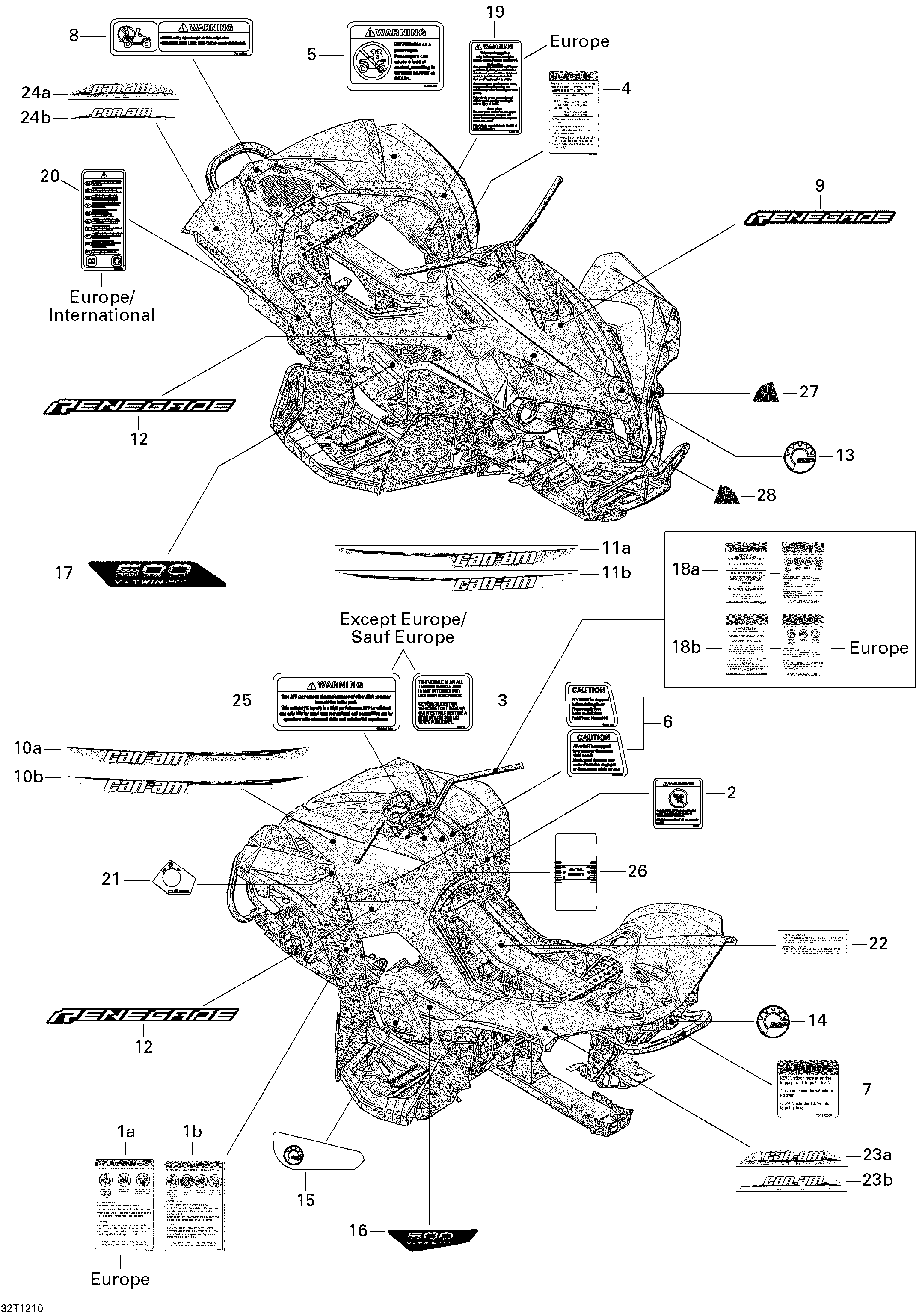 09 KITS DECO POUR RENEGADE STD BLANC 2011