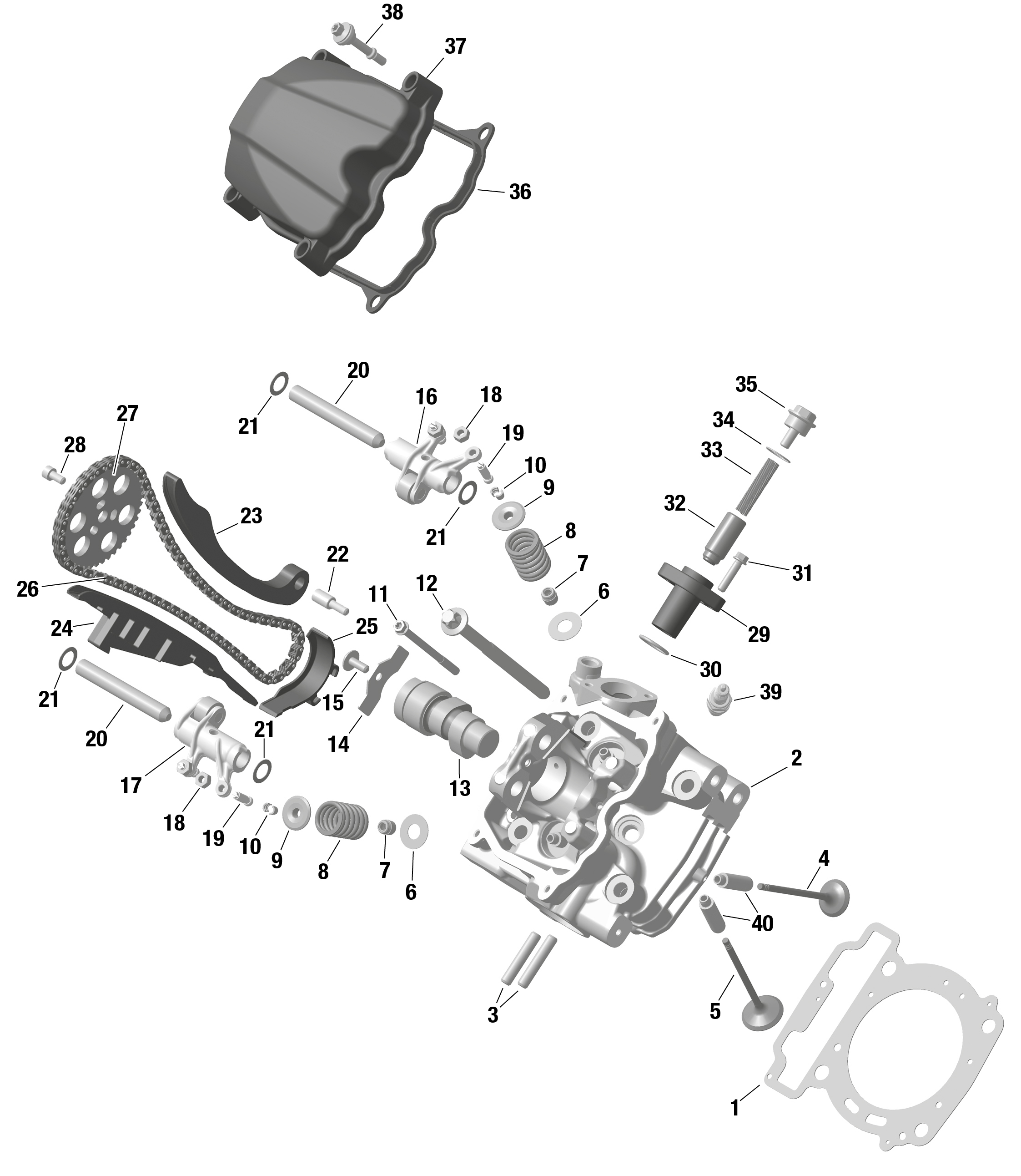 01 ROTAX CULASSE AVANT POUR OUTLANDER 650 EFI 6X6 XU VERT TUNDRA 2024