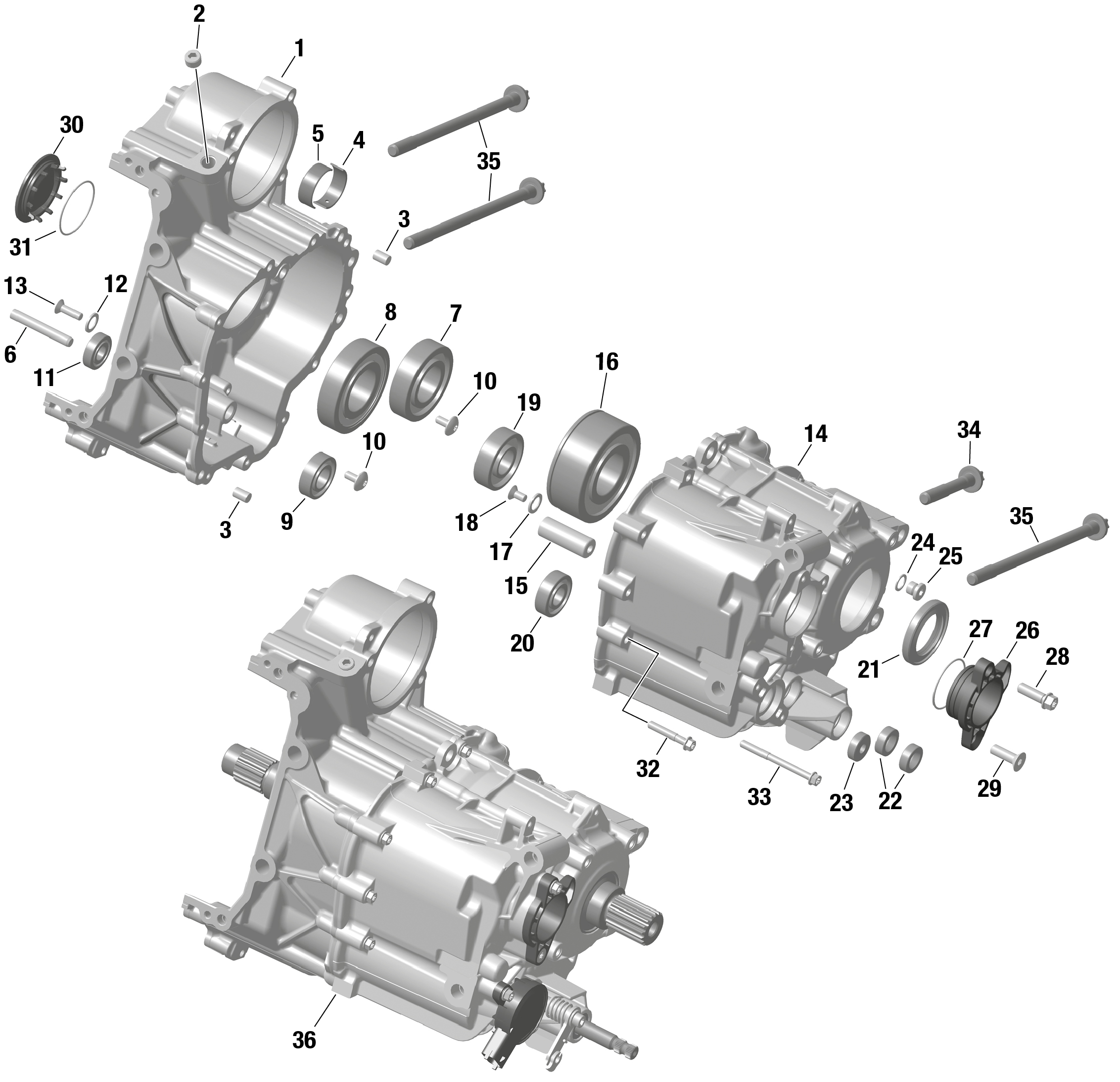 01 ROTAX BOITIER DE BOITE DE VITESSES POUR SPYDER F3 LIMITED DARK EDITION SE6 MONOLITH BLACK 2023