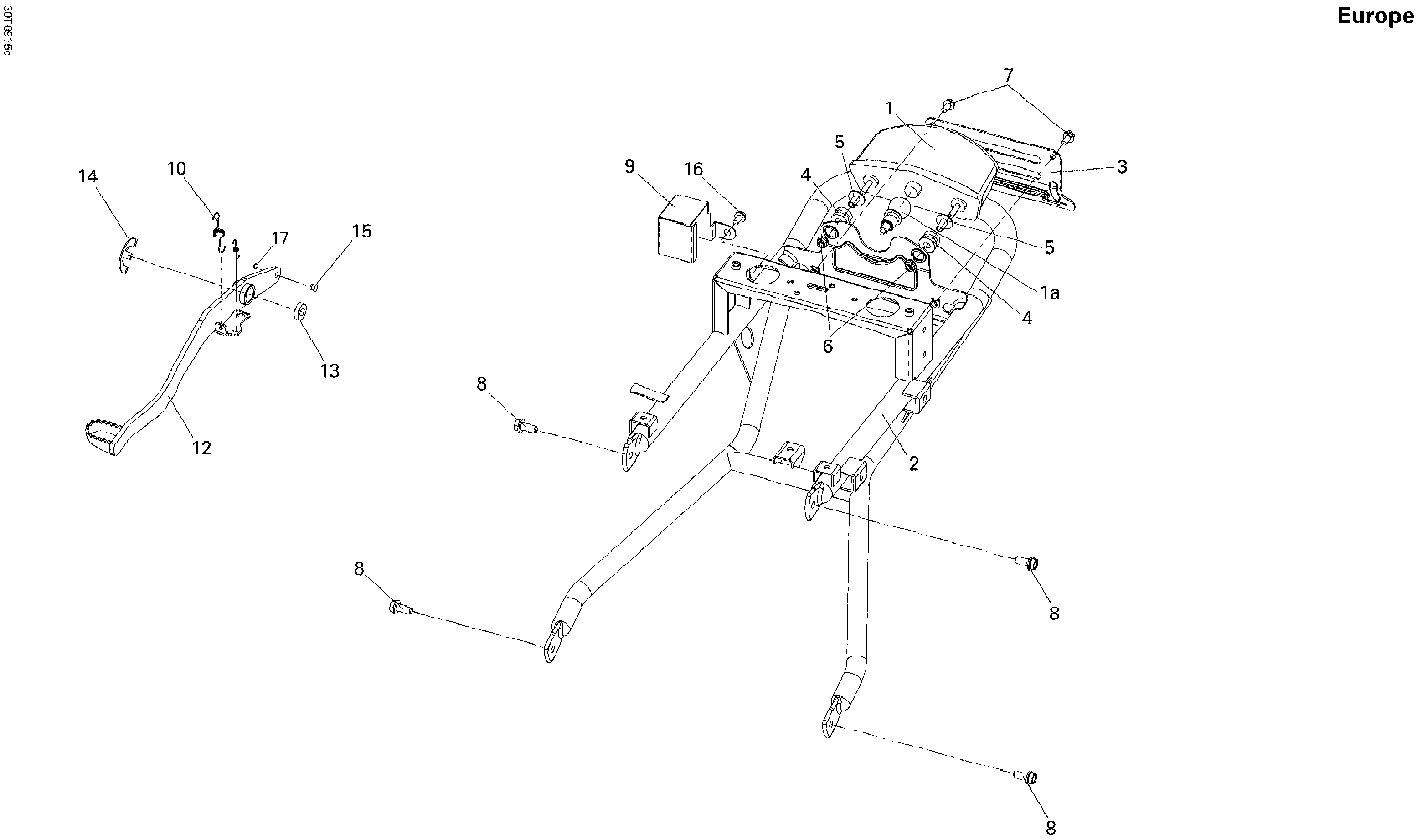 09 CHASSIS ARRIERE EUROPE POUR DS 250 2X4 JAUNE 2011