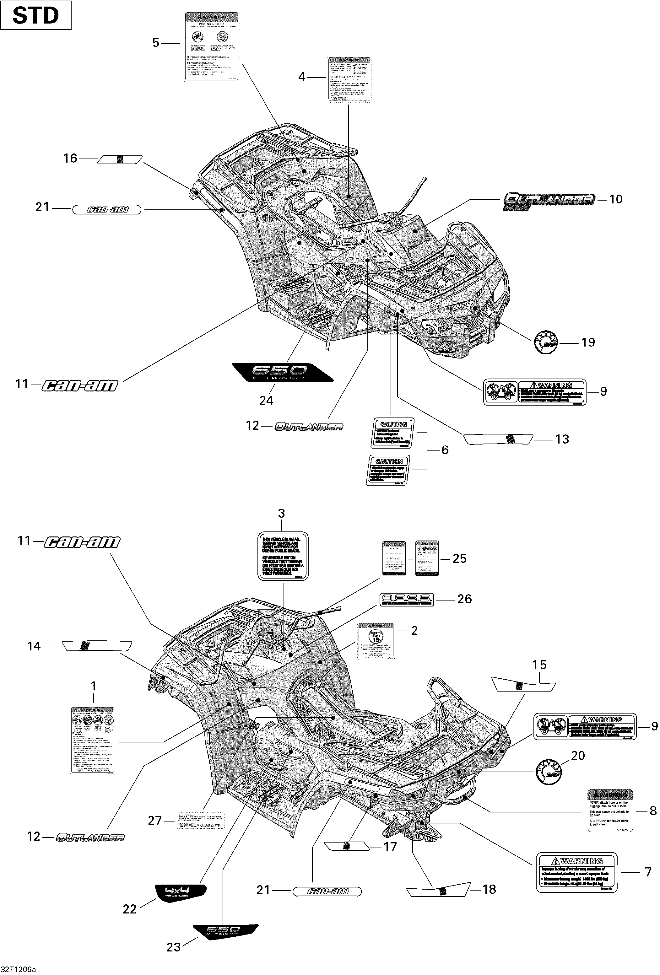 09 KITS DECO STD POUR OUTLANDER MAX XT CAMO 2012