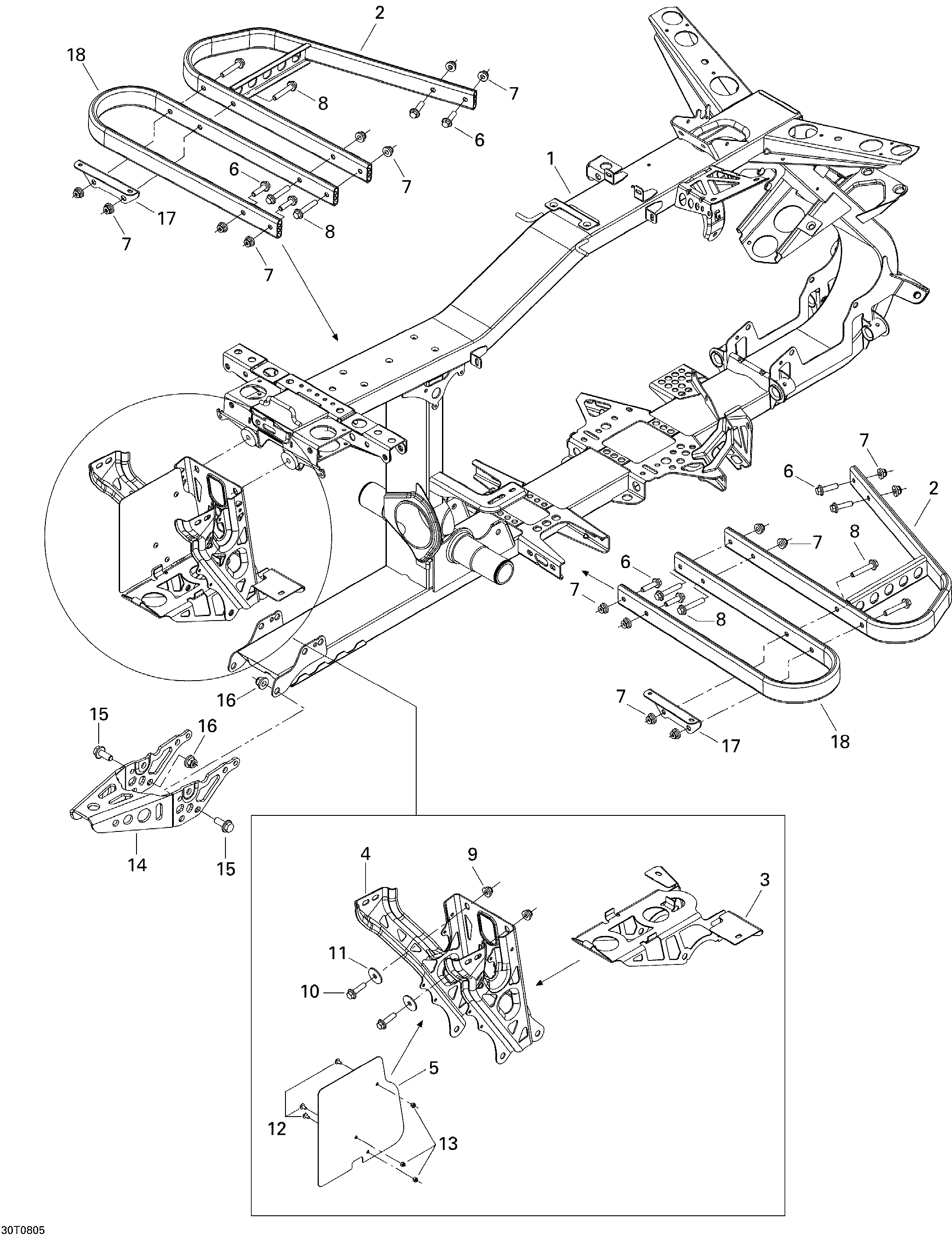 09 CHASSIS SYSTEME POUR OUTLANDER STD 400HO EFI ROUGE VIPERE 2008