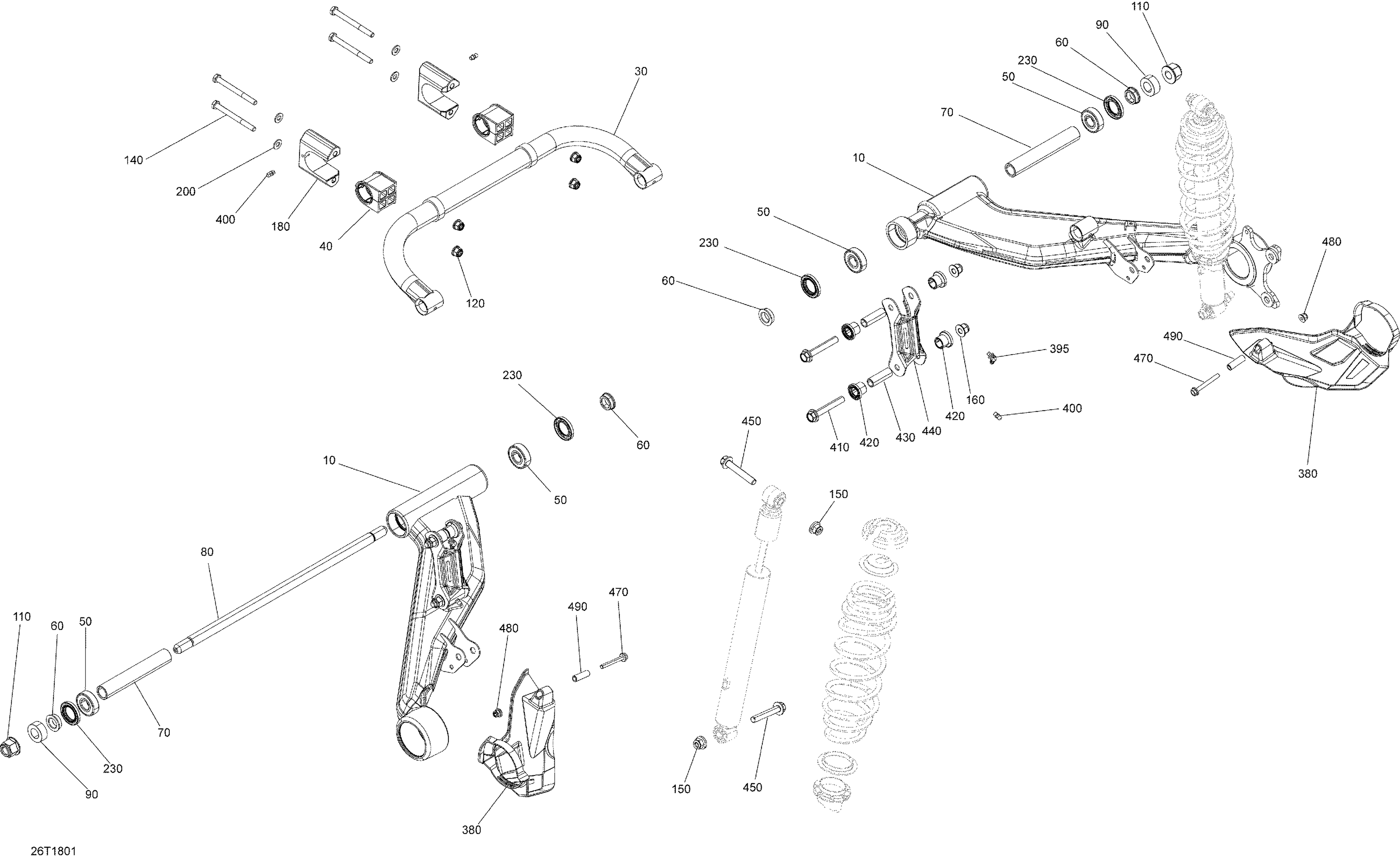 08 SUSPENSION ARRIERE OUTLANDER 450 570 POUR OUTLANDER 450 PRO VERT ESCADRONL 2018