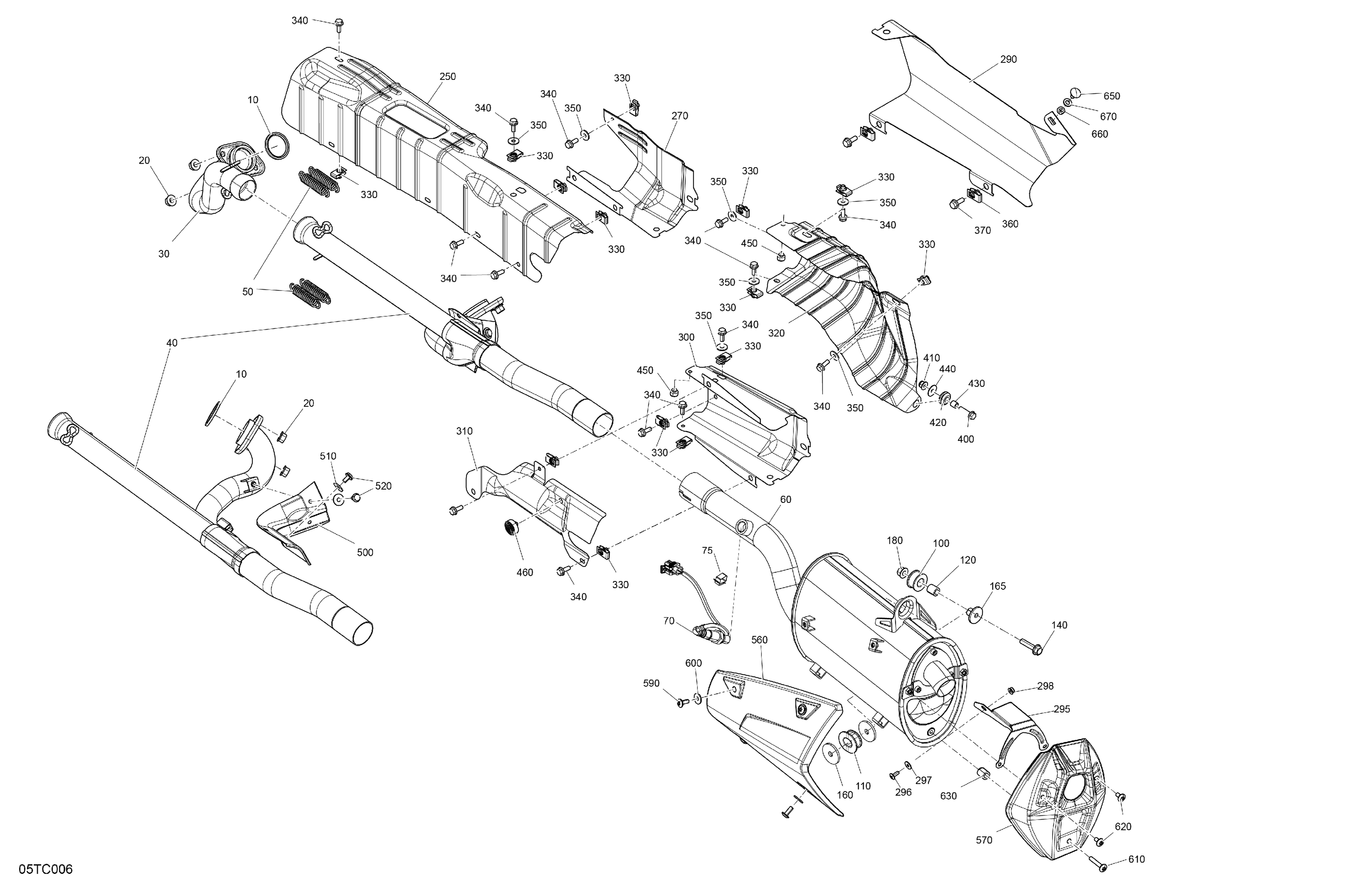 02 MOTEUR ECHAPPEMENT POUR OUTLANDER MAX XU 1000 ARGENT PLATINUM 2023