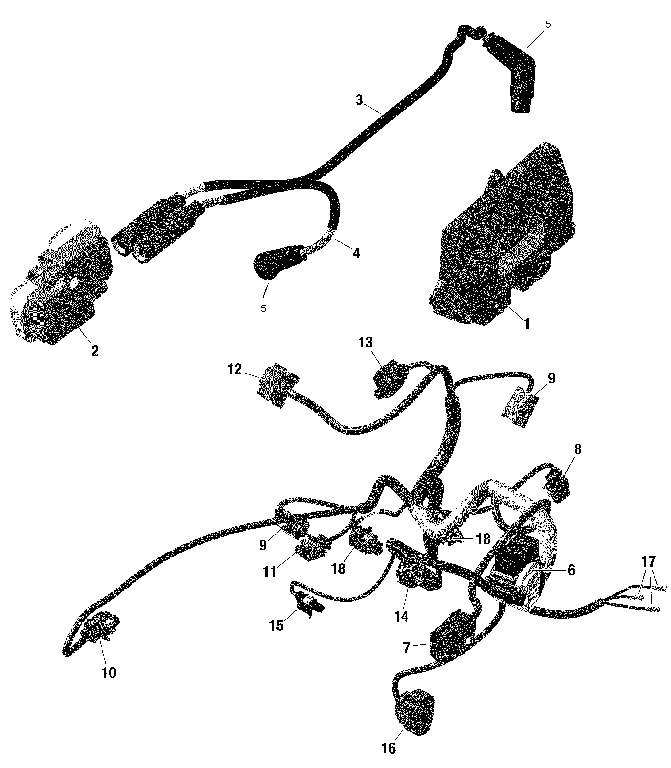 01 ROTAX CABLAGE MOTEUR ET MODULE ELECTRONIQUE 322 POUR OUTLANDER 1000R EFI DPS GRIS GRANITE 2021
