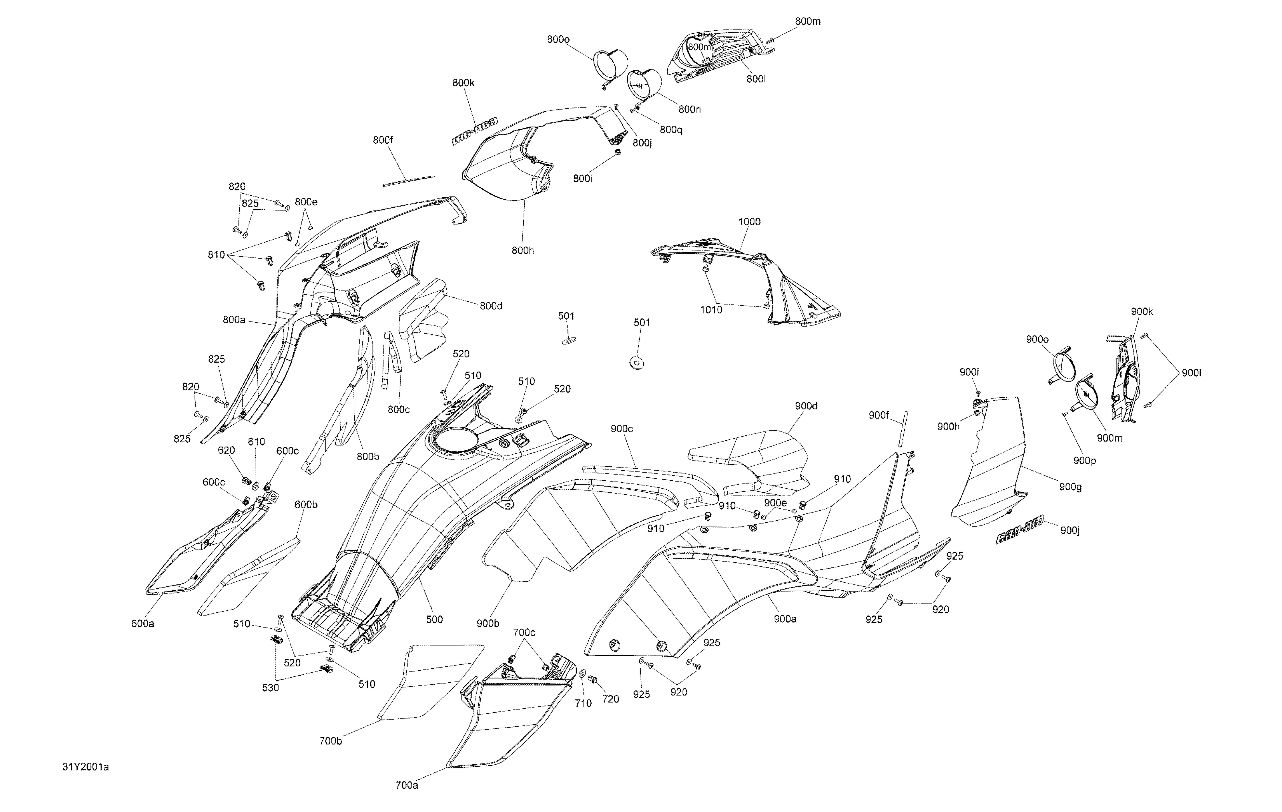 09 CARROSSERIE ET ACCESSOIRES CARENAGE POUR SPYDER F3 SE6 STEEL BLACK METALLIC 2020