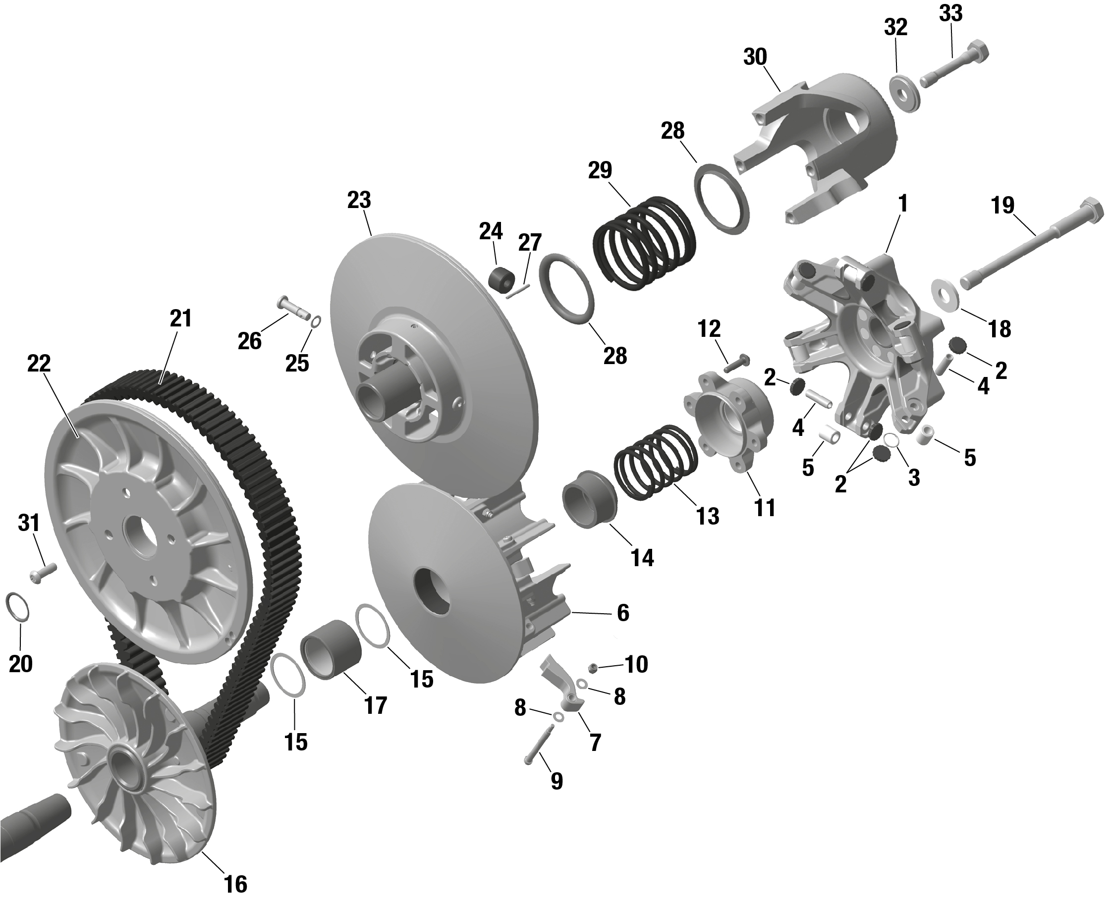 01 ROTAX CVT POUR RYKER 900 ACE CVT BLACK 2023