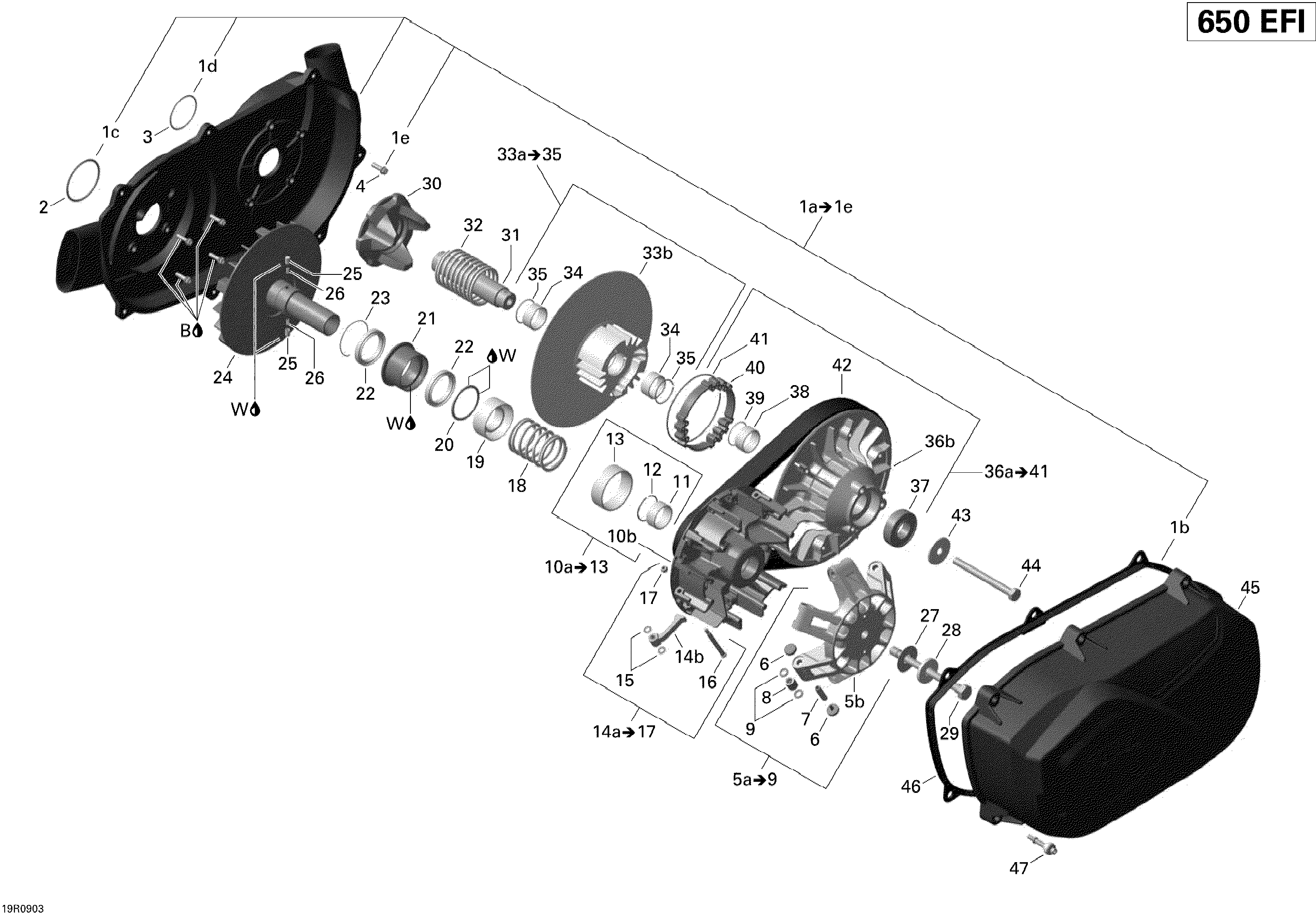05 POULIE MENEE POUR OUTLANDER MAX STD 650 EFI CVT ROUGE VIPERE 2009