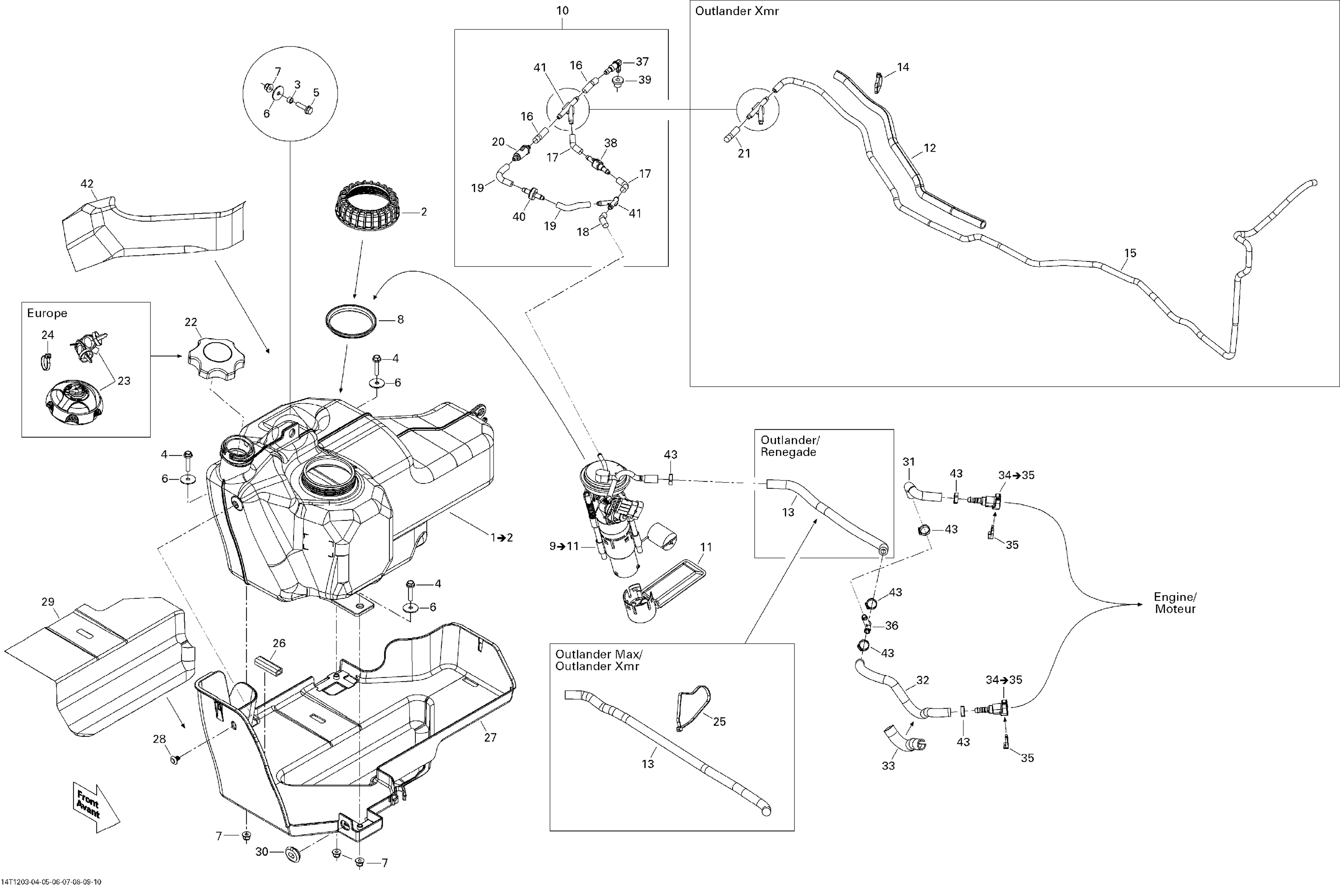 02 SYSTEME ALIMENTATION POUR OUTLANDER MAX LTD BLEU 2012