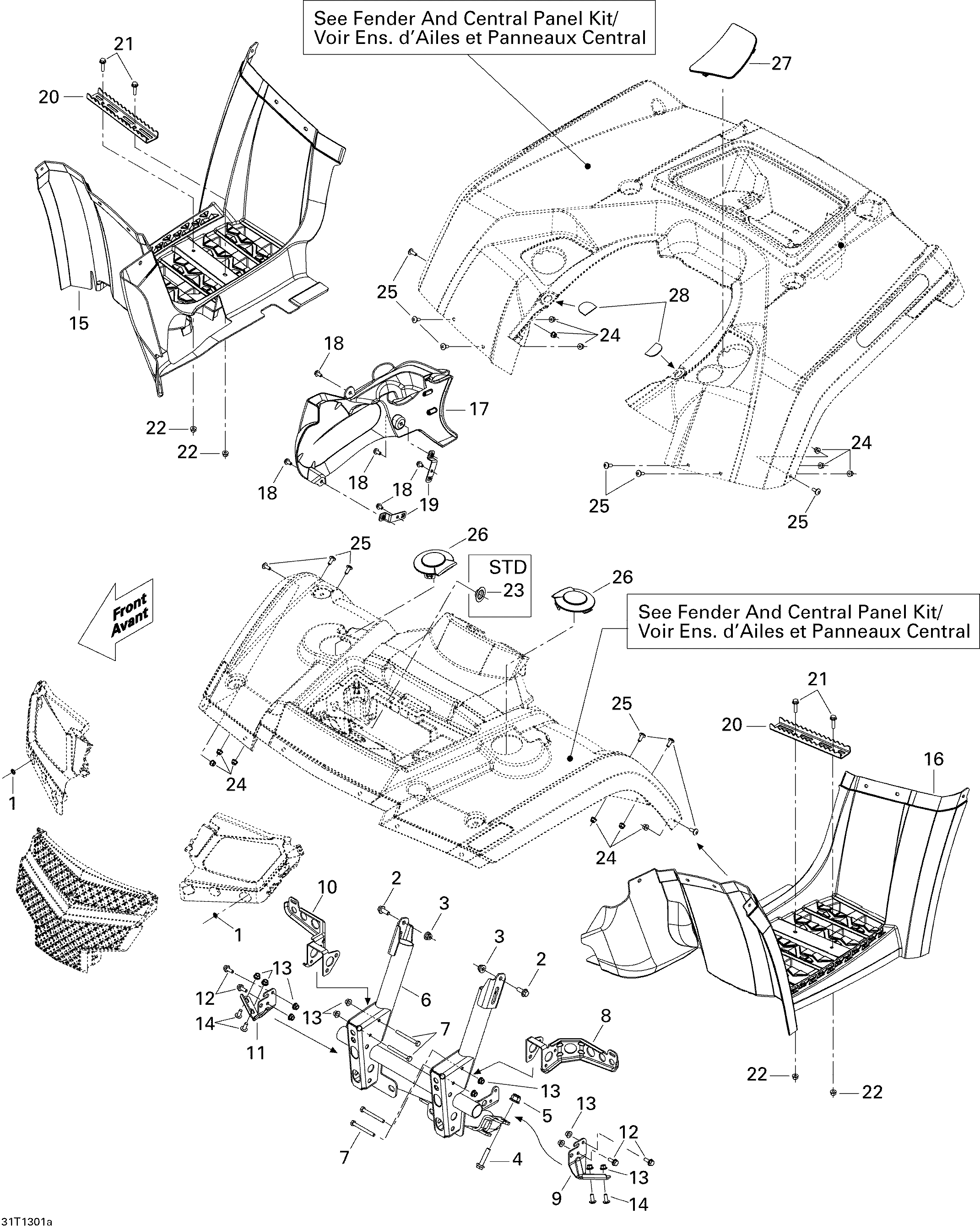 09 CARROSSERIE ET ACCESSOIRES 1 POUR OUTLANDER STD ROUGE 2011