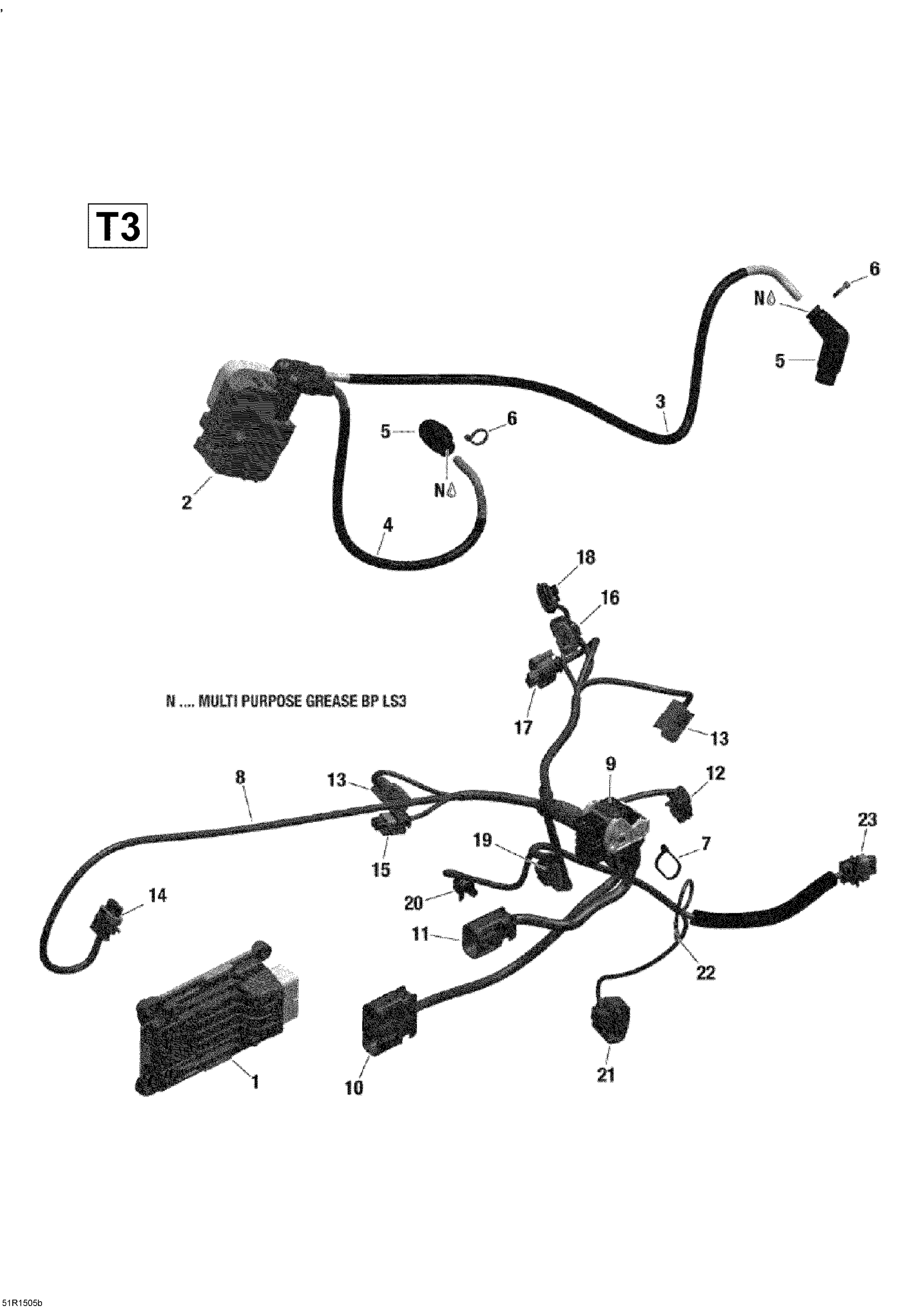 10 FAISCEAU MOTEUR ET MODULE ELECTRONIQUE T3 POUR OUTLANDER MAX XT CAMO 2015