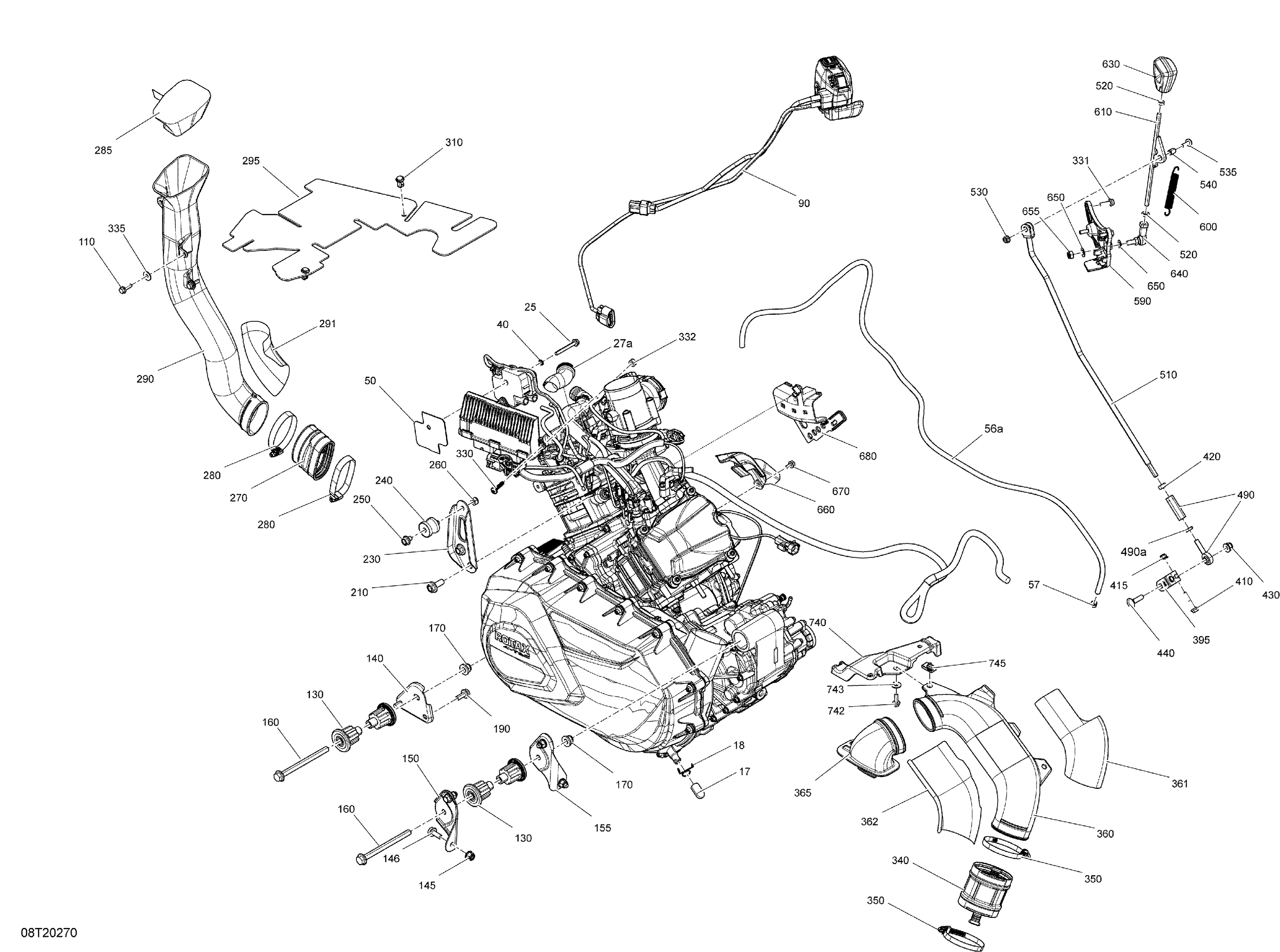 01 MOTEUR POUR RENEGADE 1000R EFI XXC NOIR CARBONE 2020