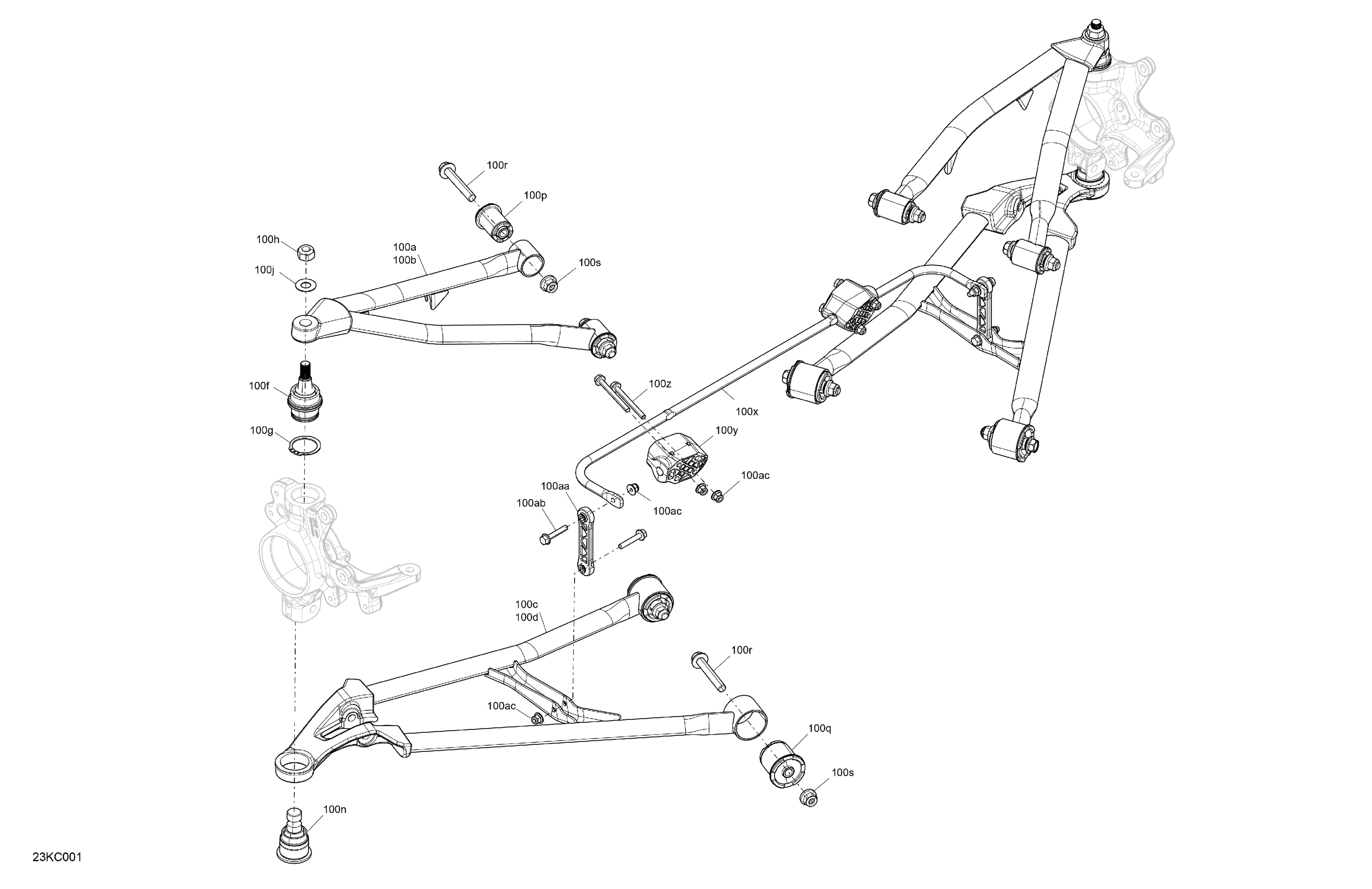 05 SUSPENSIONS AVANT POUR RYKER 600 ACE CVT BLACK 2023