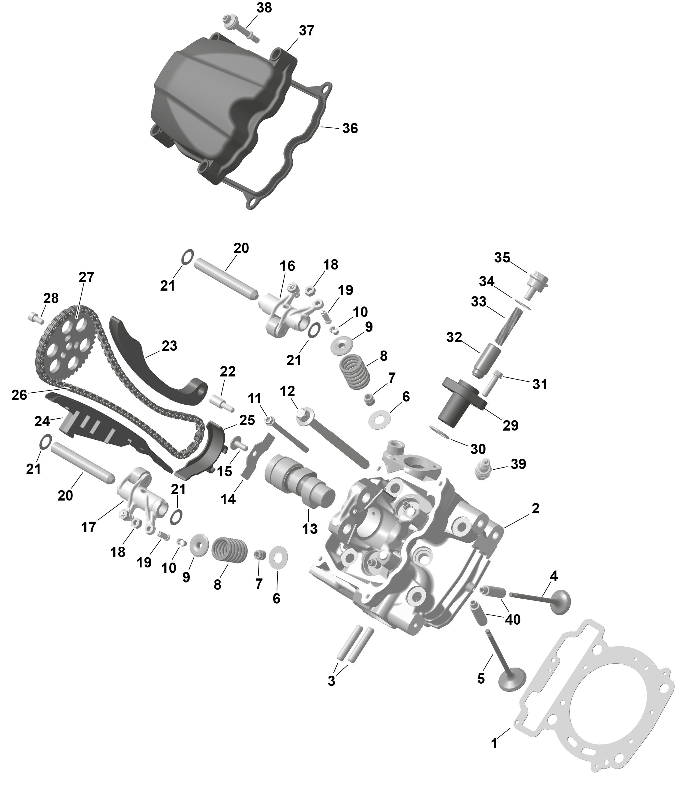 01 ROTAX CULASSE AVANT POUR OUTLANDER 6X6 XU 650 EFI VERT TUNDRA 2025