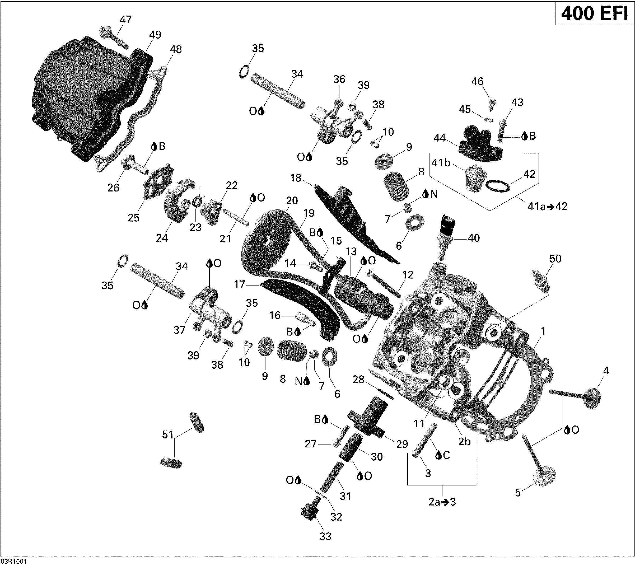 01 CULASSE POUR OUTLANDER MAX STD 400 EFI ROUGE VIPERE 2010