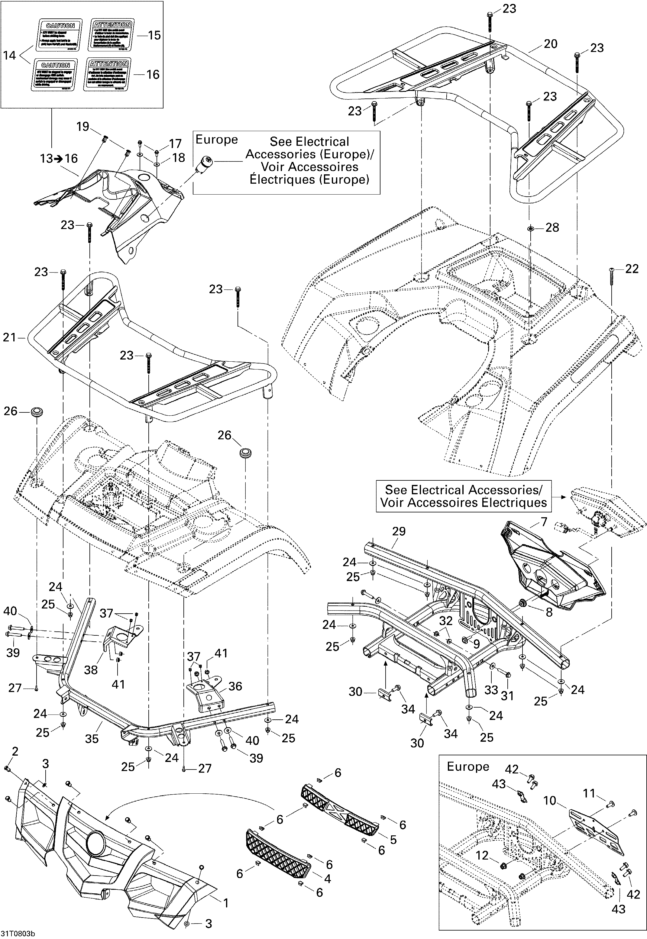09 CARROSSERIE ET ACCESSOIRES 2 POUR OUTLANDER STD 400HO ROUGE VIPERE 2008