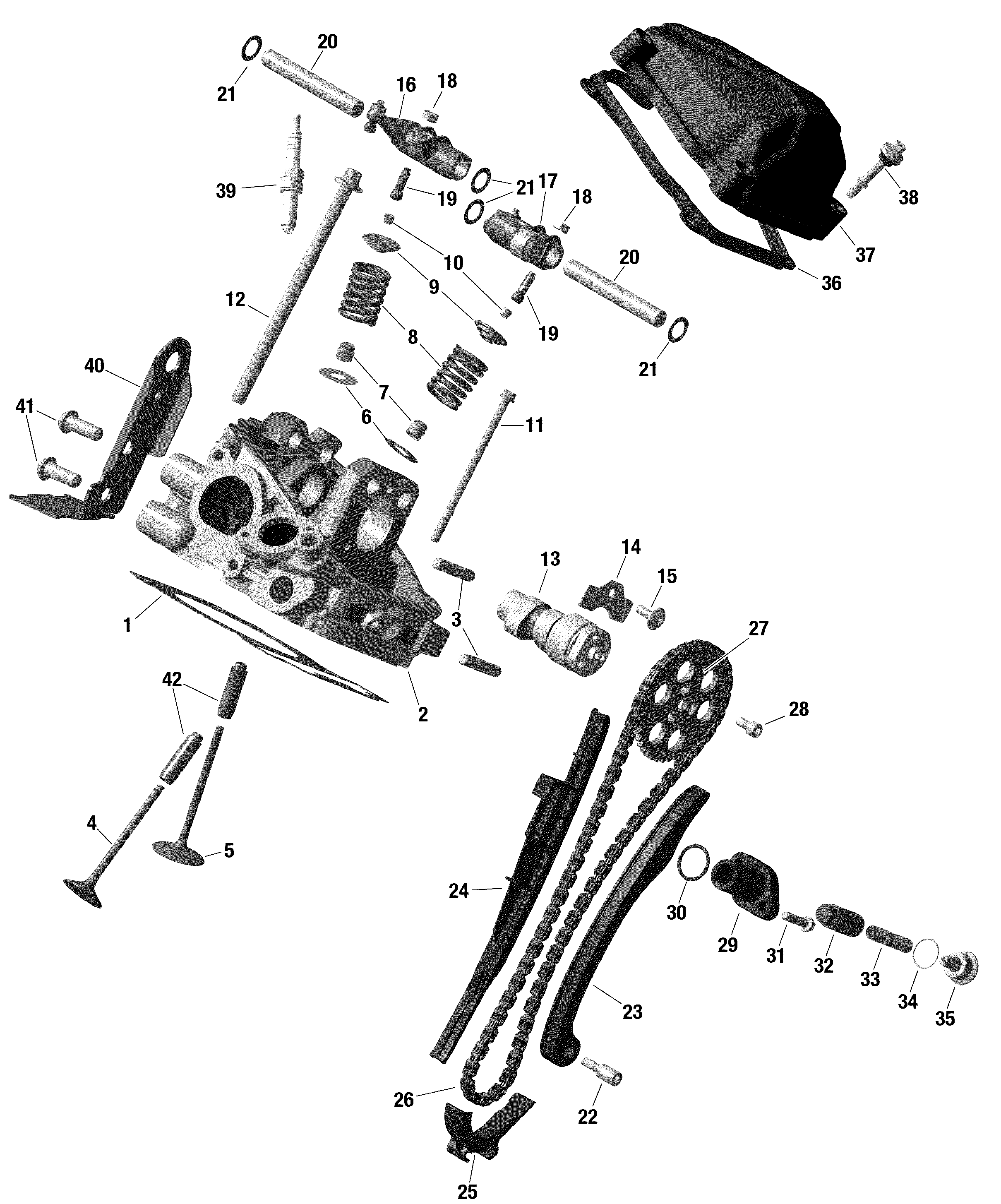 01 ROTAX CULASSE ARRIERE POUR TRAXTER HD9 DPS VERT TUNDRA 2022