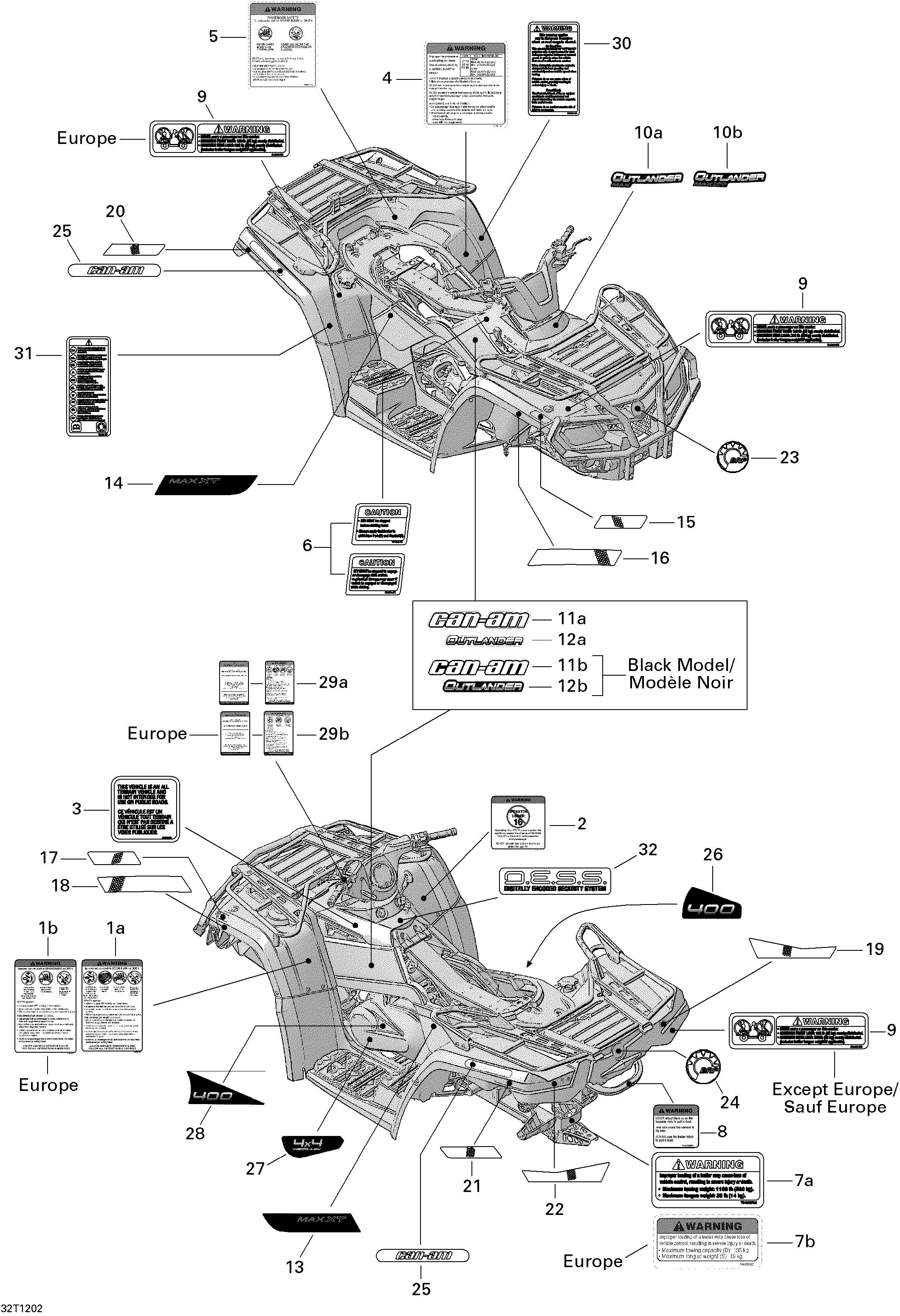 09 KITS DECO POUR OUTLANDER MAX XT JAUNE 2011