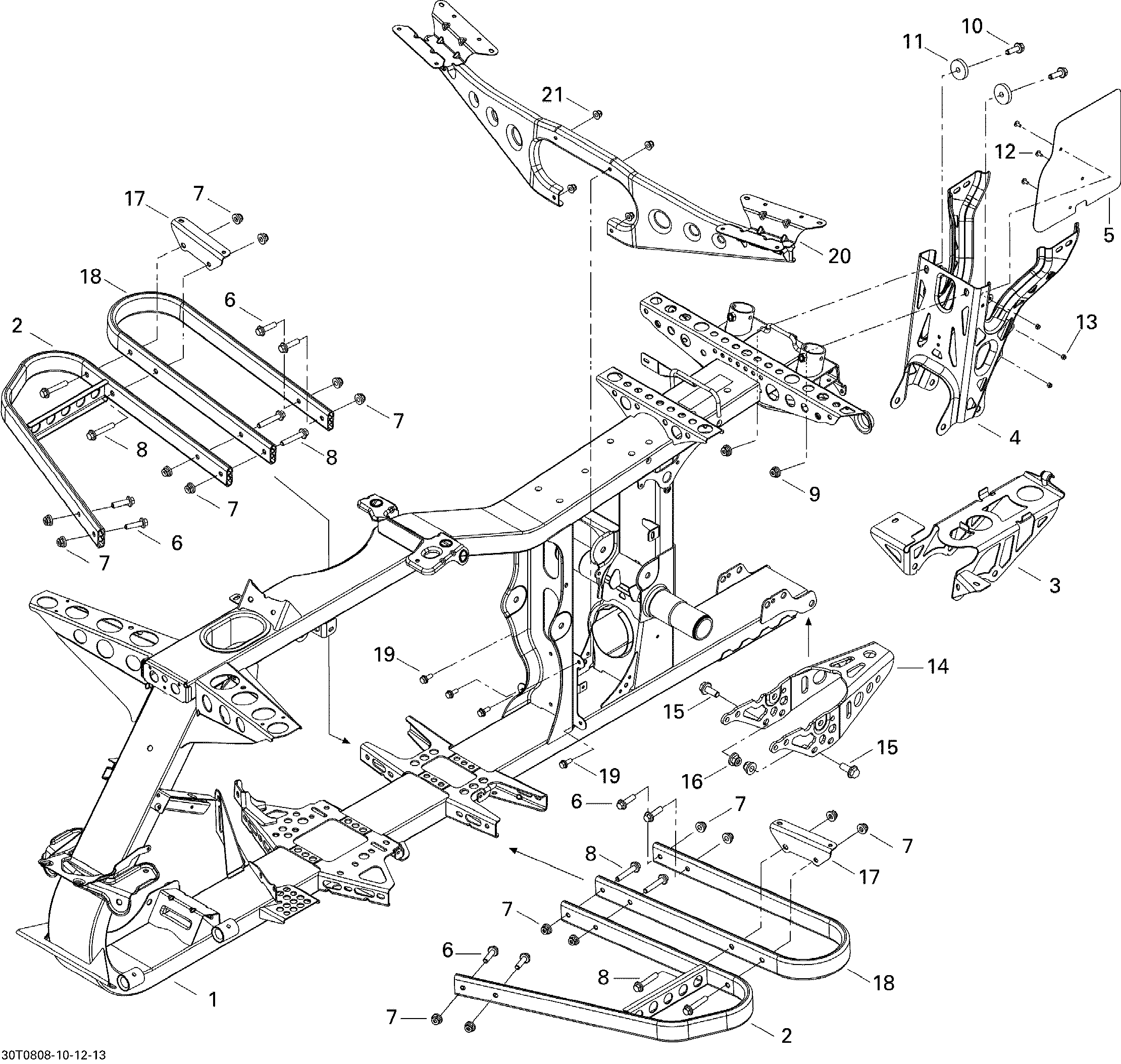 09 CHASSIS POUR OUTLANDER MAX LTD 800 EFI GRIS ACIER METALLIQUE 2008