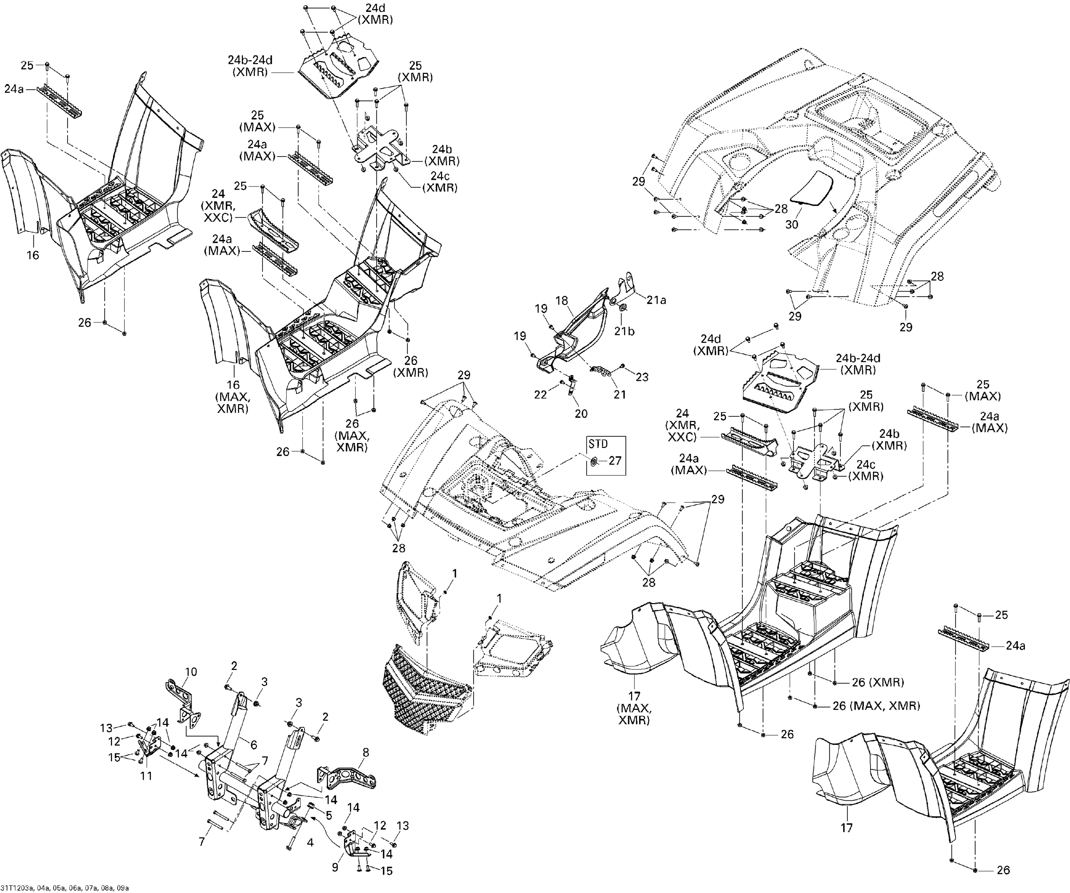 09 CARROSSERIE ET ACCESSOIRES 1 POUR OUTLANDER MAX LTD BLEU 2012
