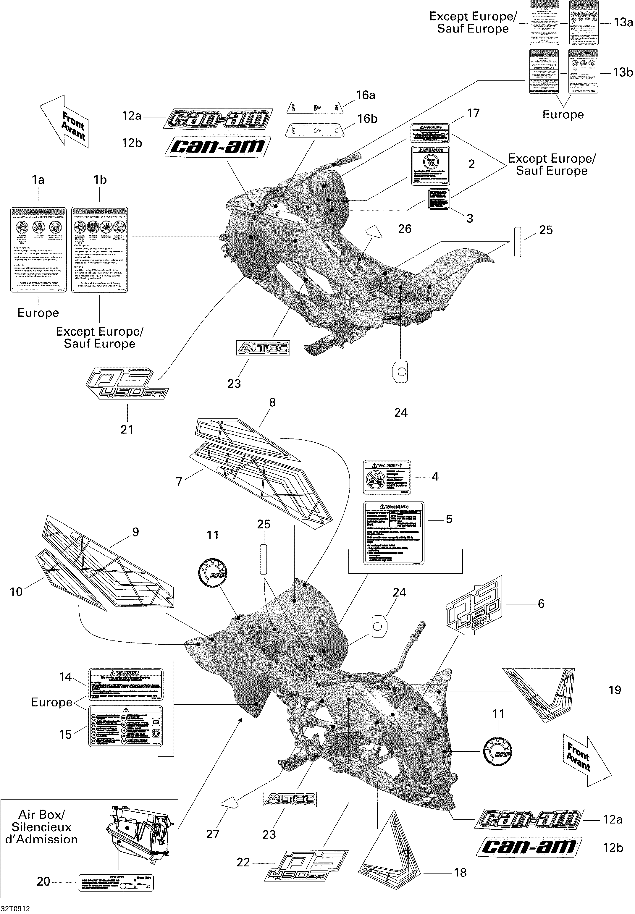 09 KITS DECO POUR DS 2X4 STD 450 EFI 5SP BLANC 2009