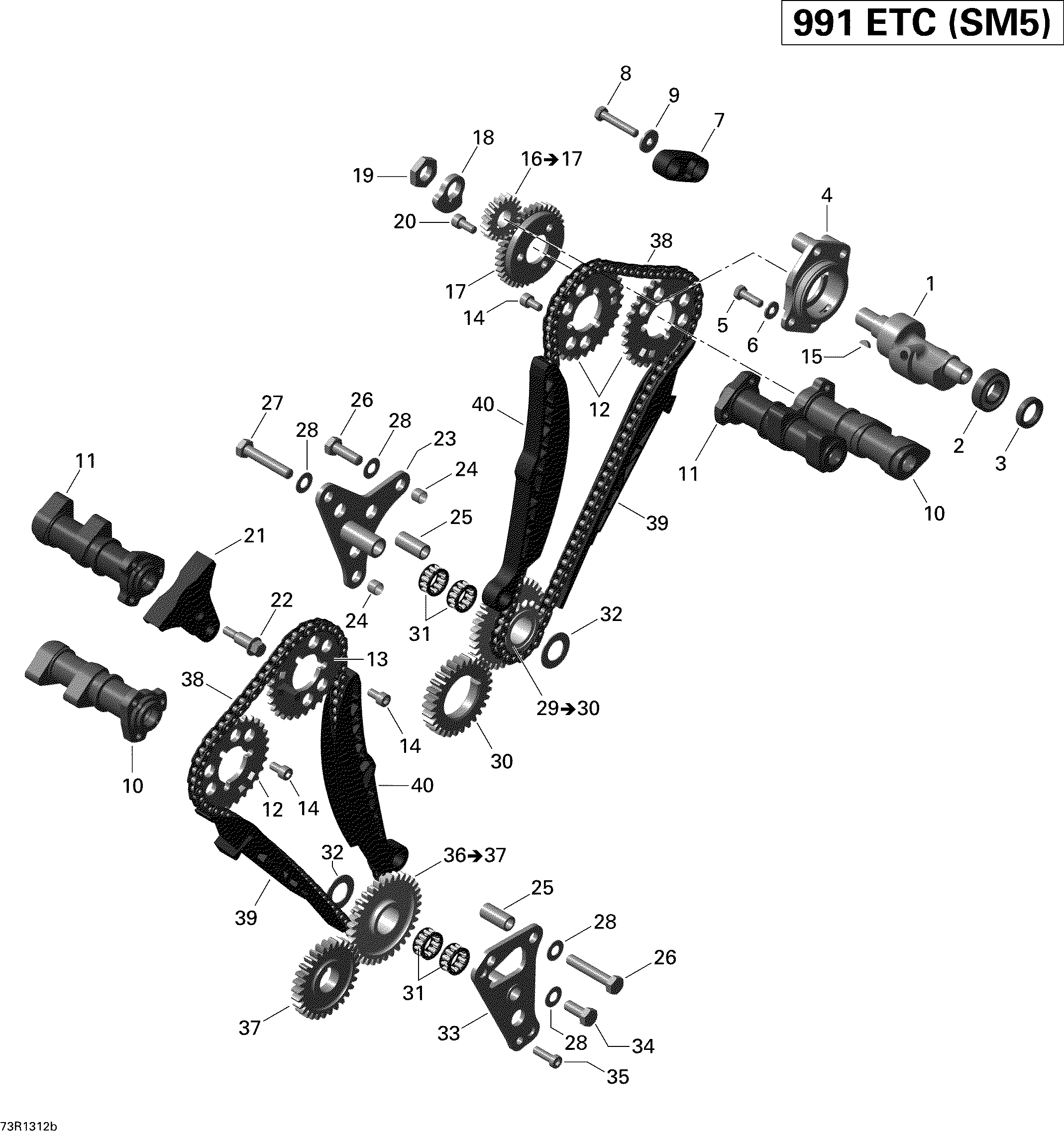 01 ENTRAINEMENT DE SOUPAPES POUR SPYDER RS SM5 MAGNESIUM 2013