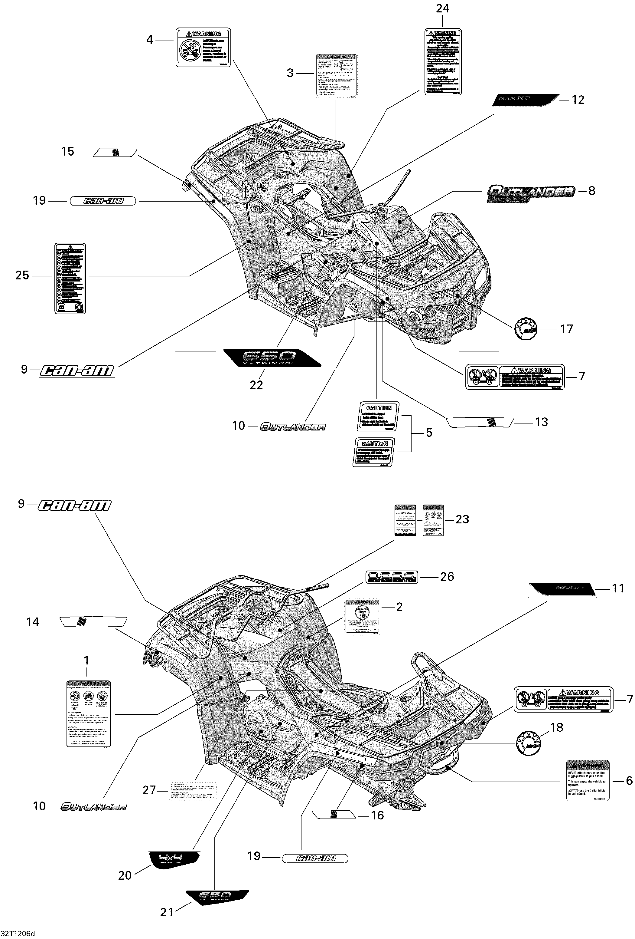09 KITS DECO MODELE 2VCA POUR OUTLANDER MAX XT CAMO 2012