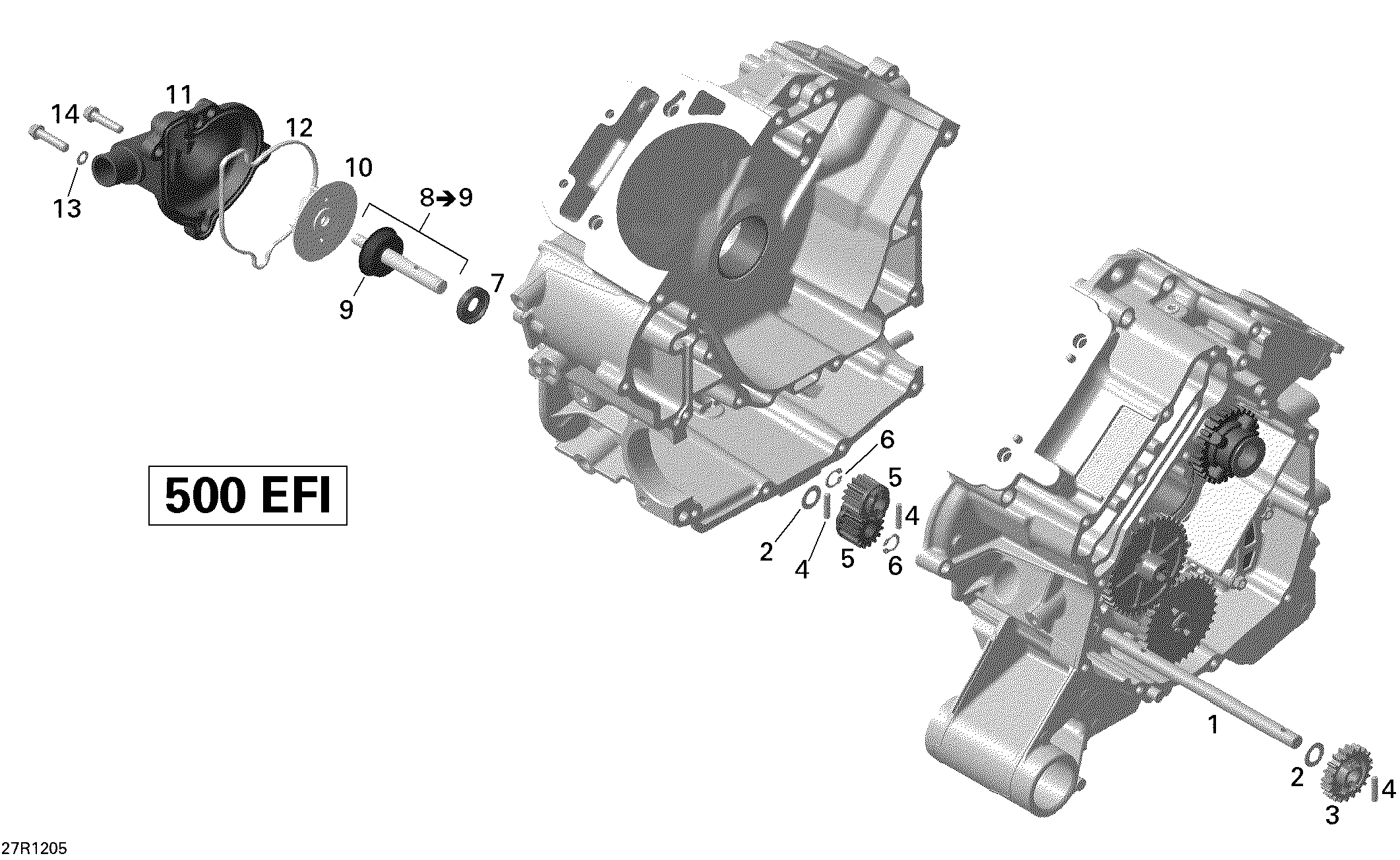 01 REFROIDISSEMENT MOTEUR POUR OUTLANDER MAX LTD 800 EFI GRIS ACIER METALLIQUE 2008