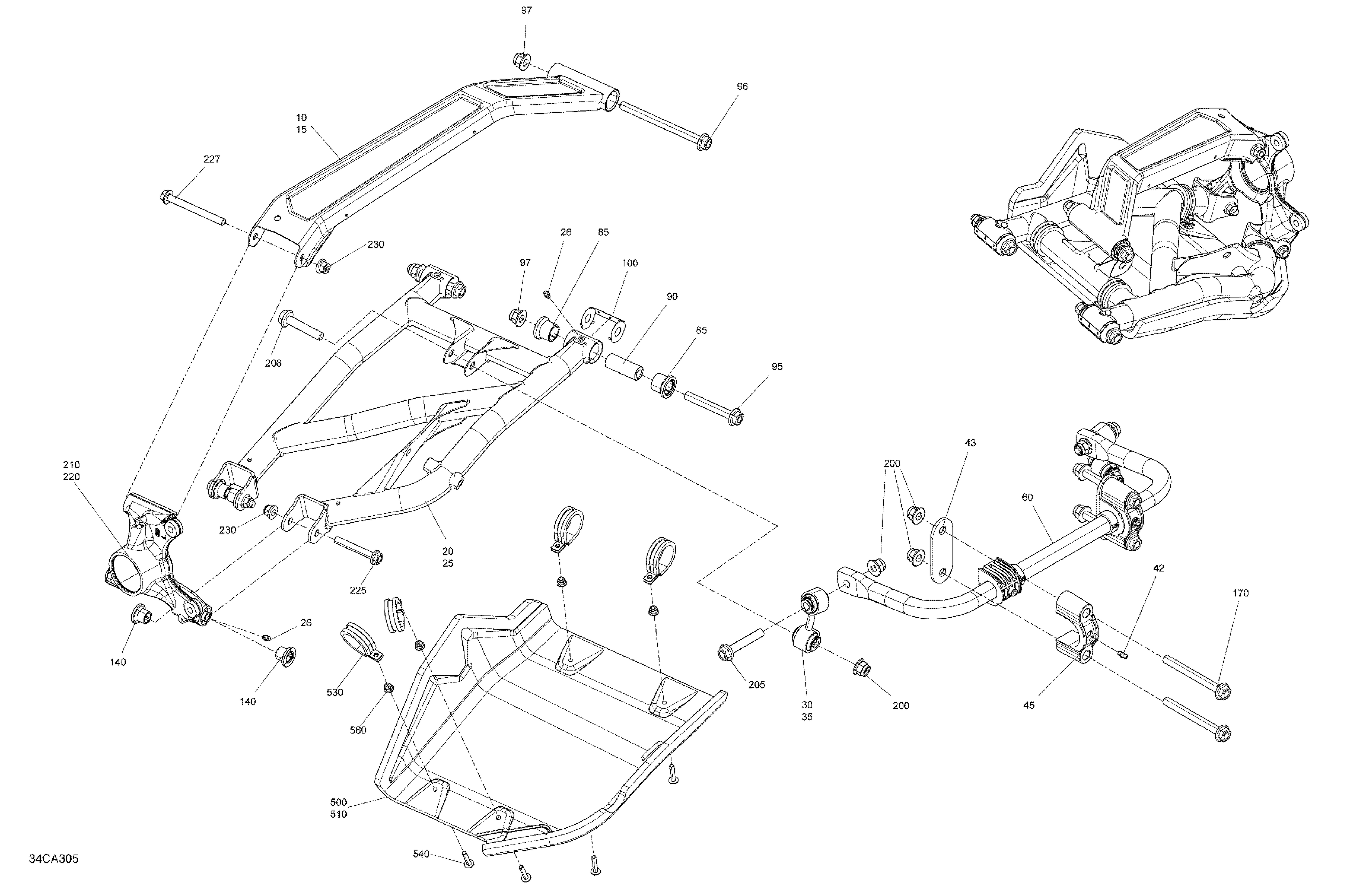 05 SUSPENSION ARRIERE CONSTRUIT AVANT 17 JANVIER 2021 POUR MAVERICK SPORT 1000R XRC CRAIE SMART LOK 2021