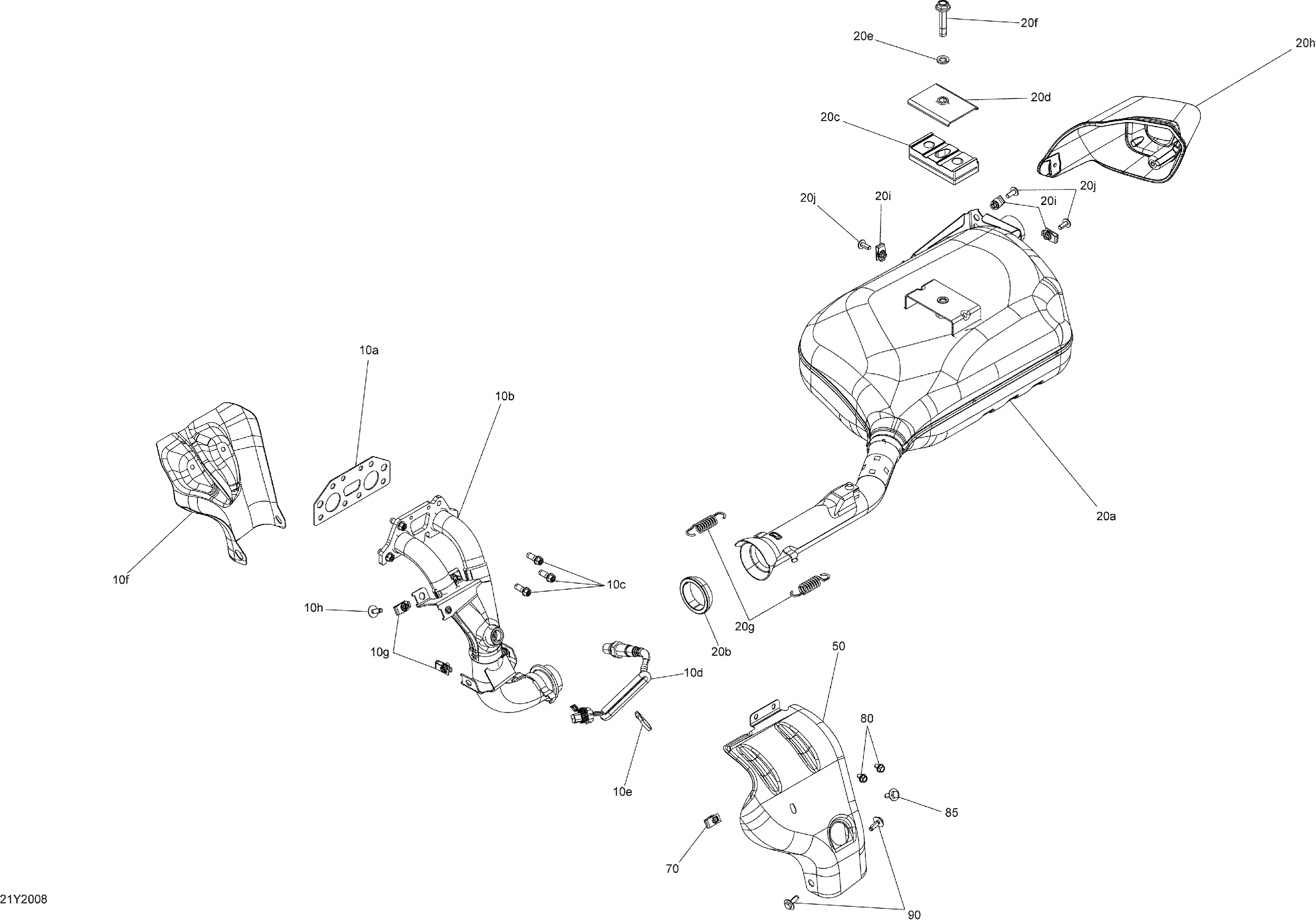 01 SYSTEME ECHAPPEMENT POUR RYKER 600 ACE CVT 2020