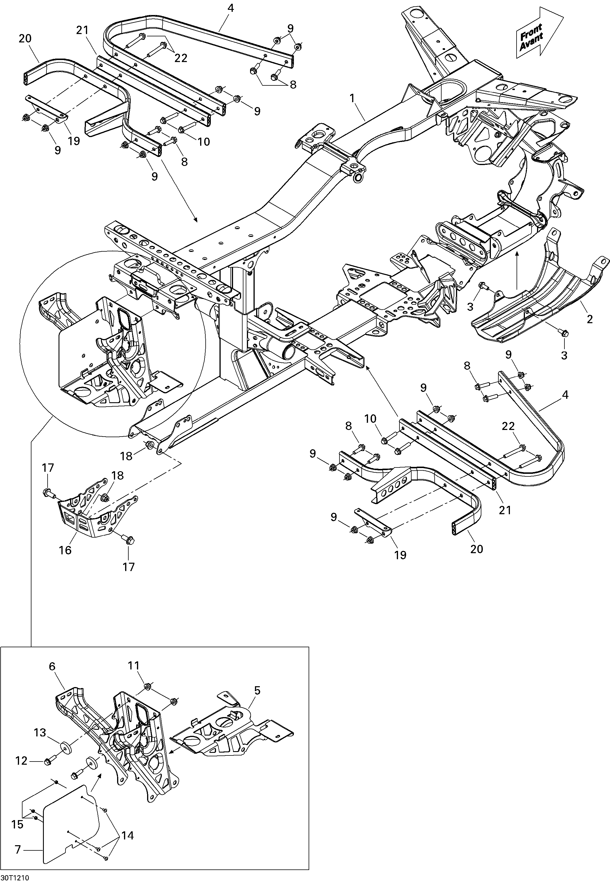 09 CHASSIS POUR RENEGADE STD BLANC 2011