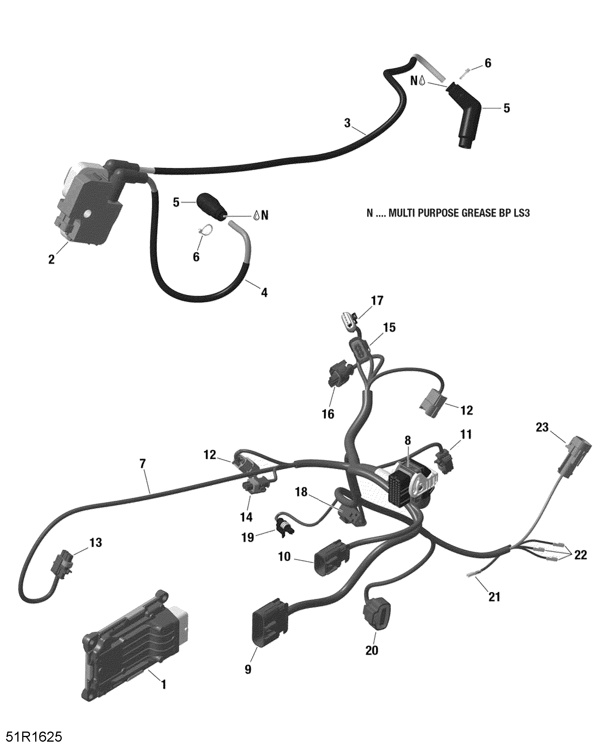 10 CABLAGE MOTEUR ET MODULE ELECTRONIQUE 1000R EFI POUR OUTLANDER MAX LTD 1000R EFI COGNAC 2016