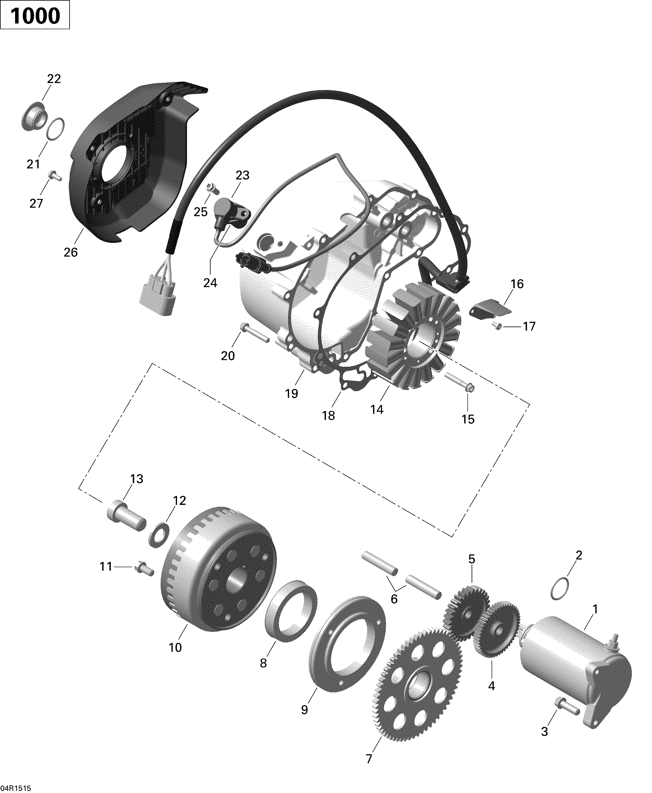 03 MAGNETO ET DEMARREUR ELECTRIQUE 04R1515 POUR OUTLANDER MAX LTD ETAIN PROFOND 2015