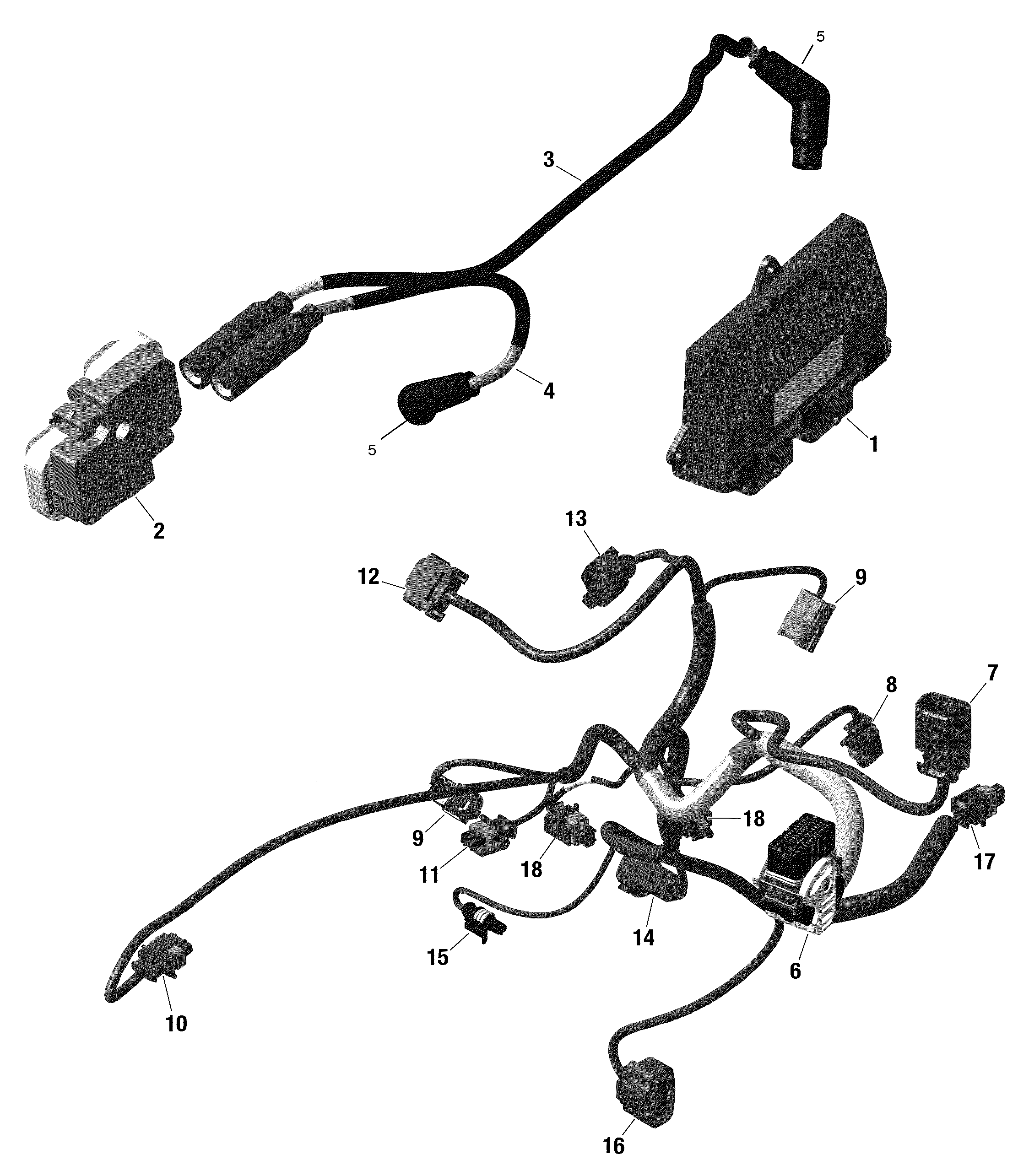 10 CABLAGE MOTEUR ET MODULE ELECTRONIQUE OUTLANDER XMR POUR OUTLANDER 1000R EFI XTP NOIR CARBONE 2019