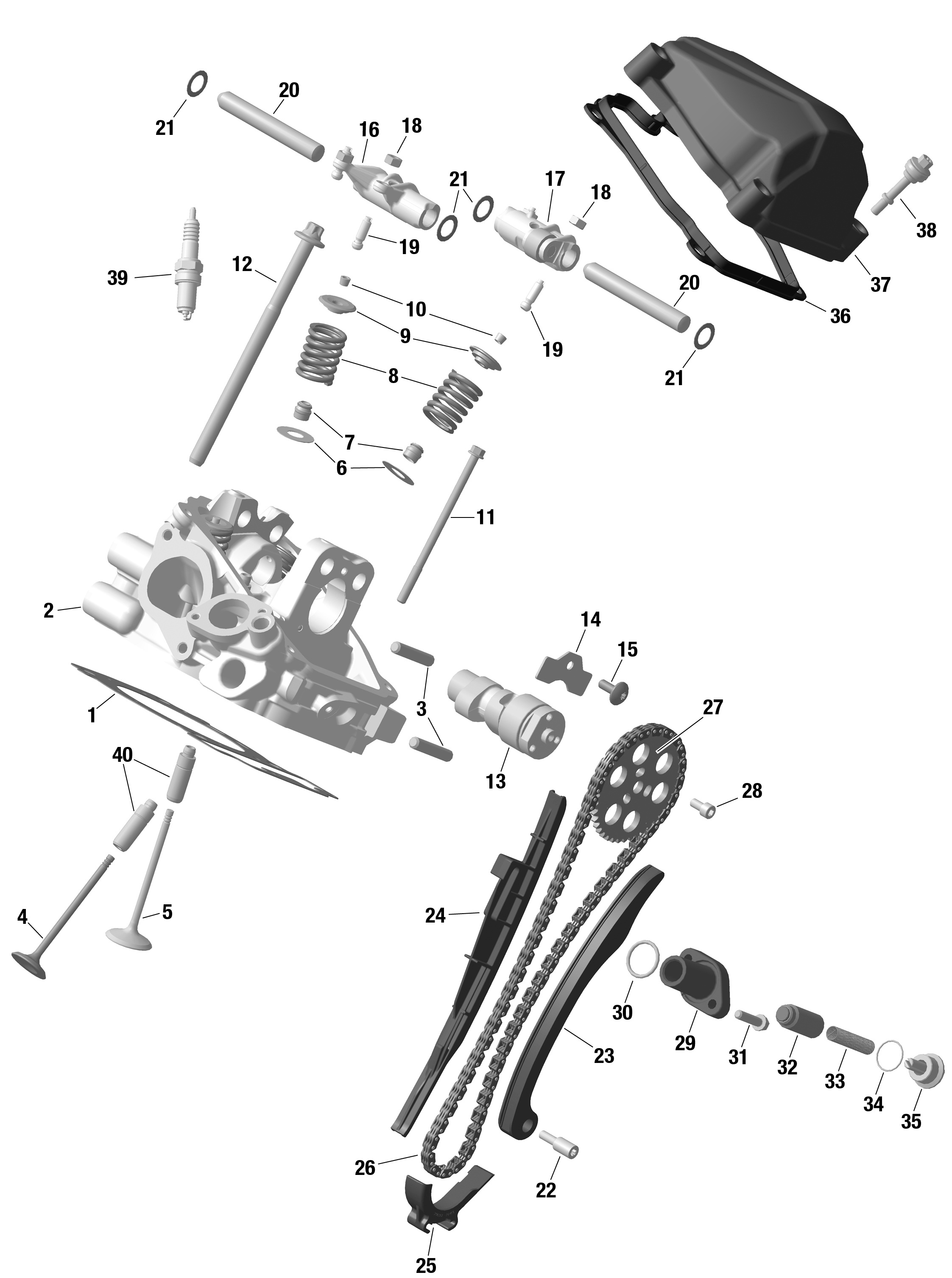 01 ROTAX CULASSE ARRIERE POUR OUTLANDER 1000 EFI 6X6 XU VERT BOREAL 2024
