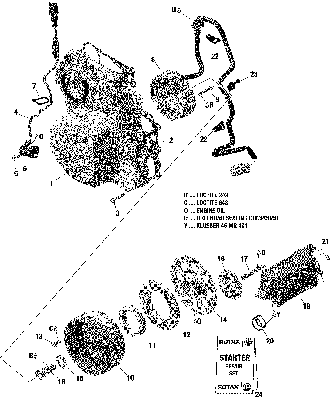 01 ROTAX MOTEUR MAGNETO DEMARREUR 600 ACE POUR RYKER 600 ACE CVT 2019