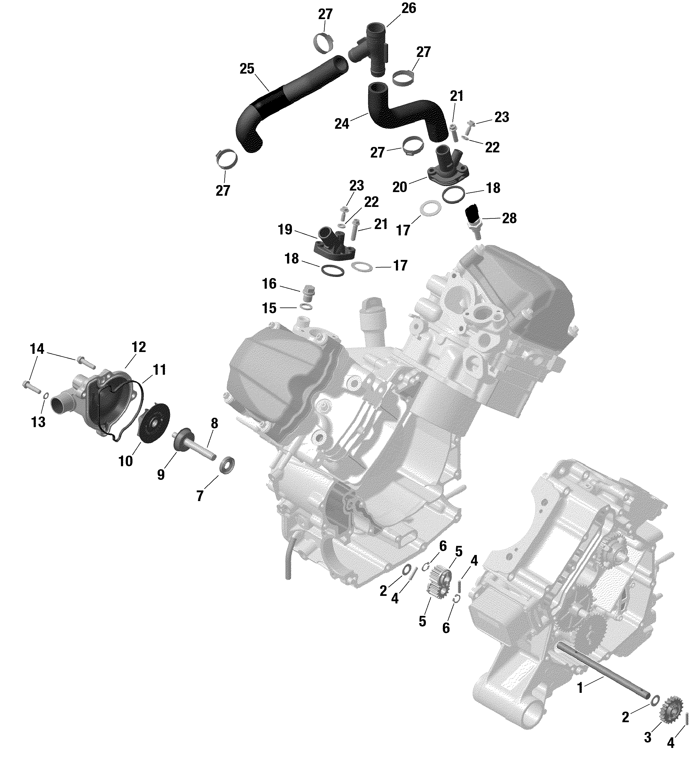 01 ROTAX REFROIDISSEMENT MOTEUR POUR MAVERICK SPORT 1000 BASE ROUGE 2021