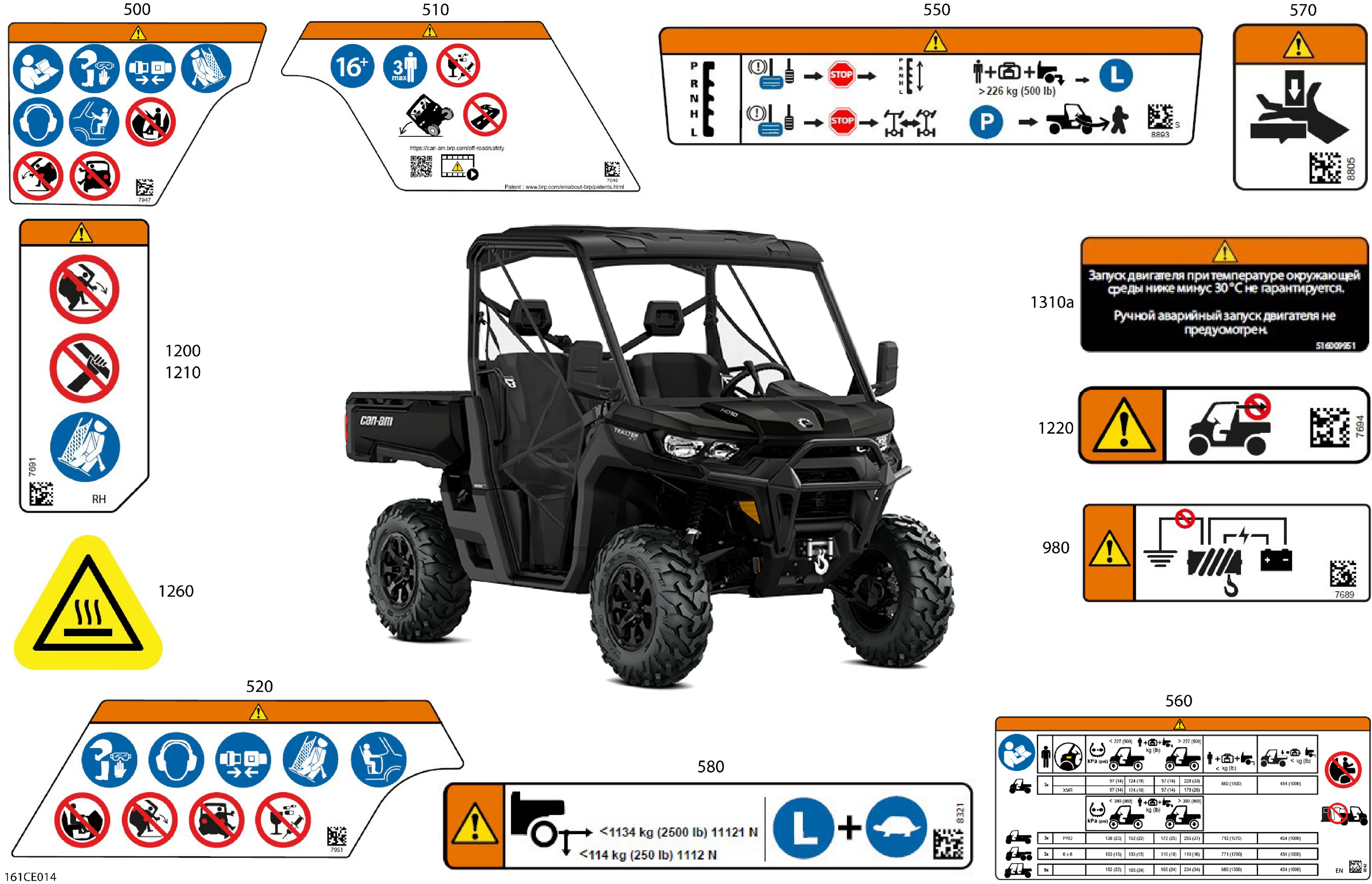 07 CARROSSERIE AUTOCOLLANTS DAVERTISSEMENT POUR MAVERICK R 996NT XRS NOIR ETERNEL METALLIQUE 2024
